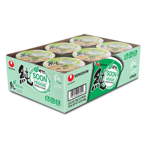 Nongshim Soon Veggie Ramen. 2.64oz. 6 Count