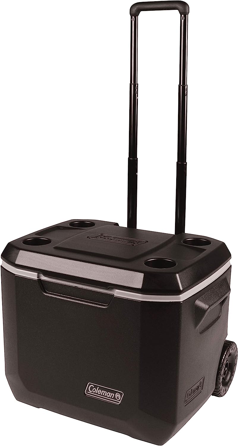 Coleman Rolling Cooler | 50 Quart Xtreme 5 Day Cooler with Wheels | Wheeled Hard Cooler Keeps Ice Up to 5 Days. Black