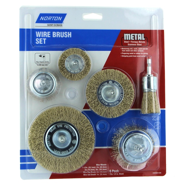 Norton Wire Wheels 50589-038 Coarse Wire Brush Wheel Assorted 6 Pack Electric Drill (6-Pack)