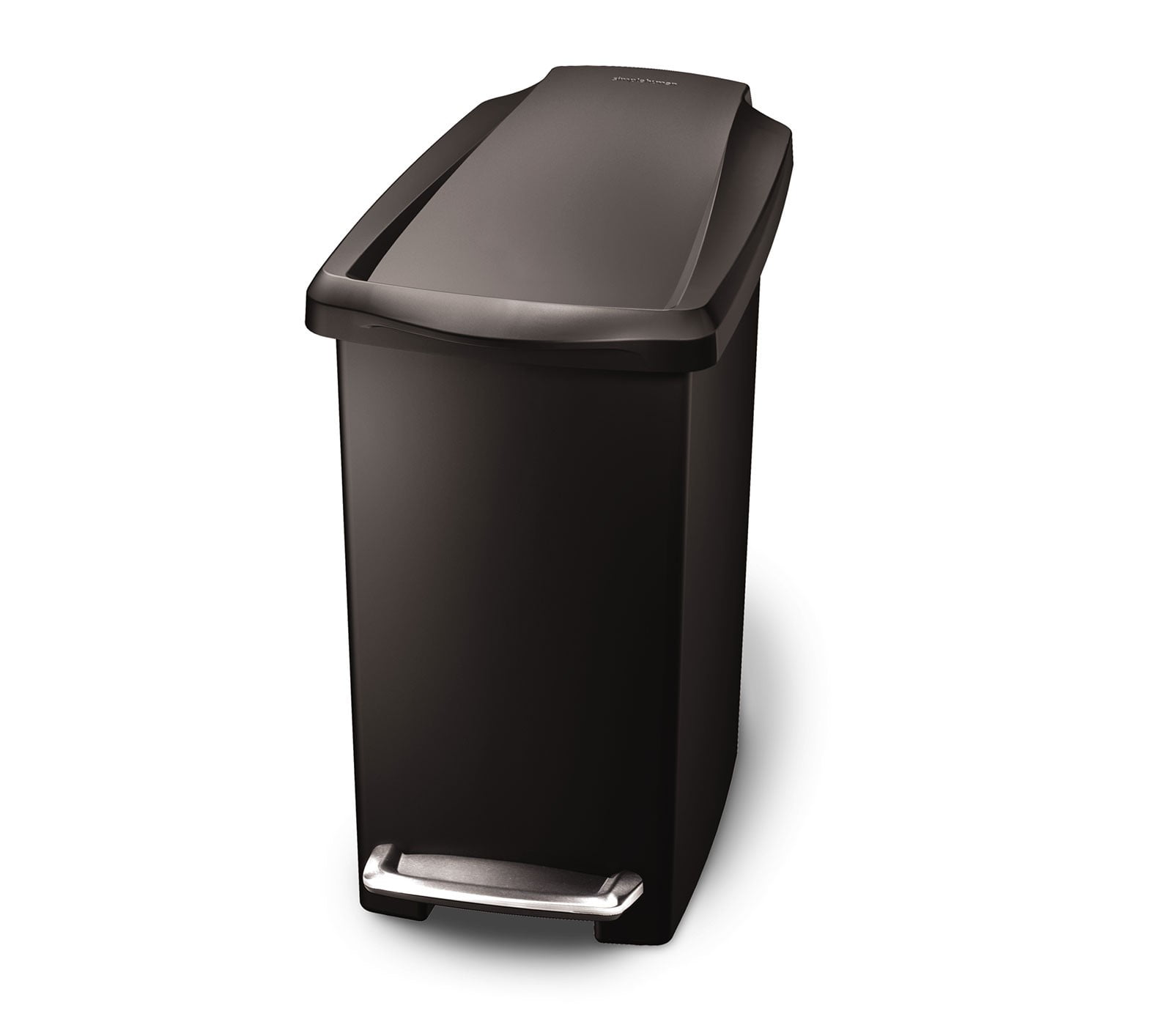 simplehuman Slim Plastic Step 10 Litre Trash Can. Black