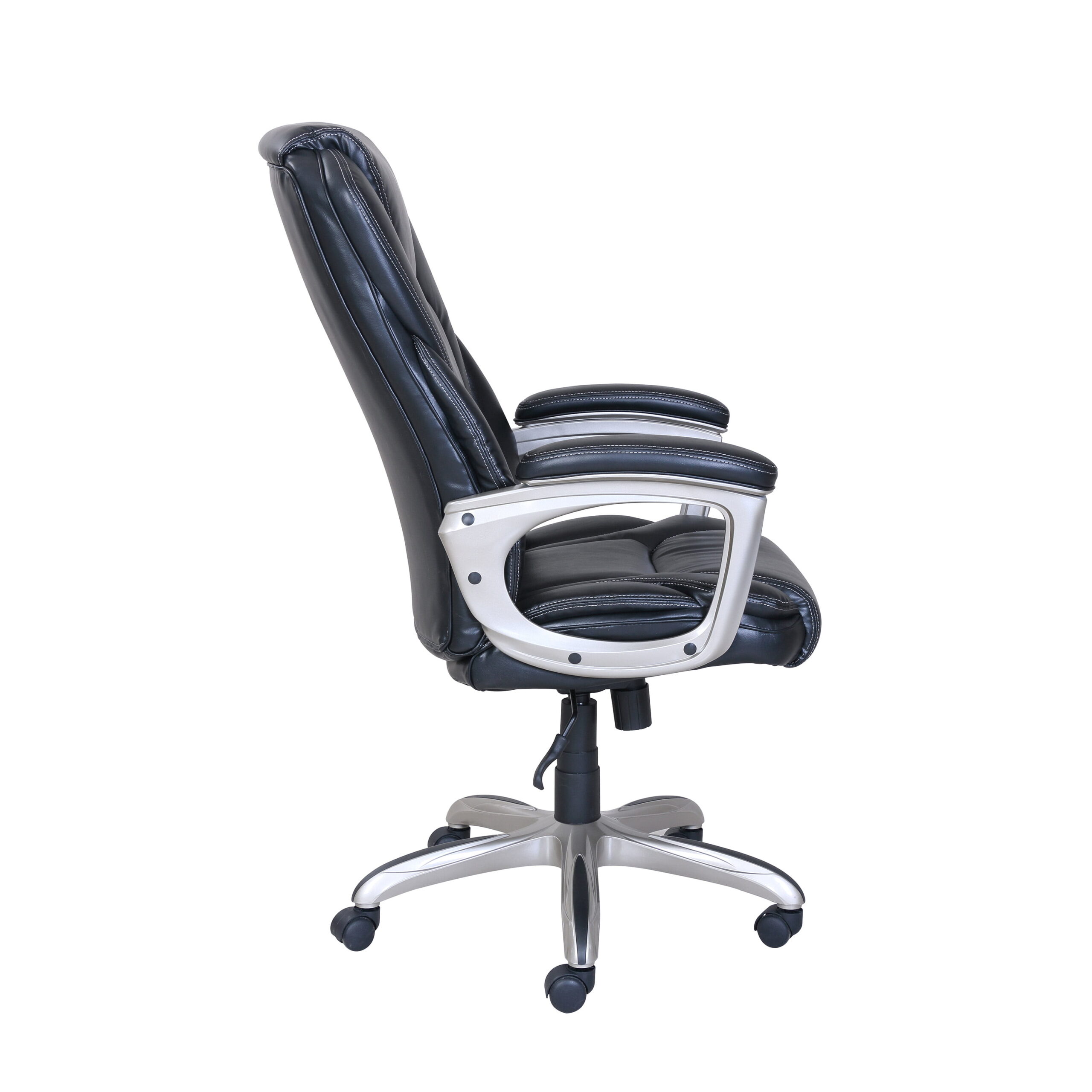 Serta Heavy-Duty Bonded Leather Commercial Office Chair with Memory Foam. 350 lb capacity. Black