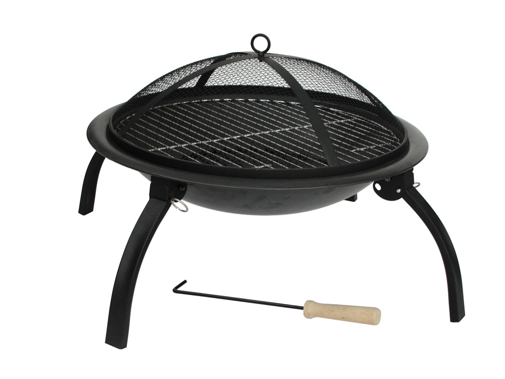 Fire Sense 22-in W Black Steel Wood-Burning Fire Pit
