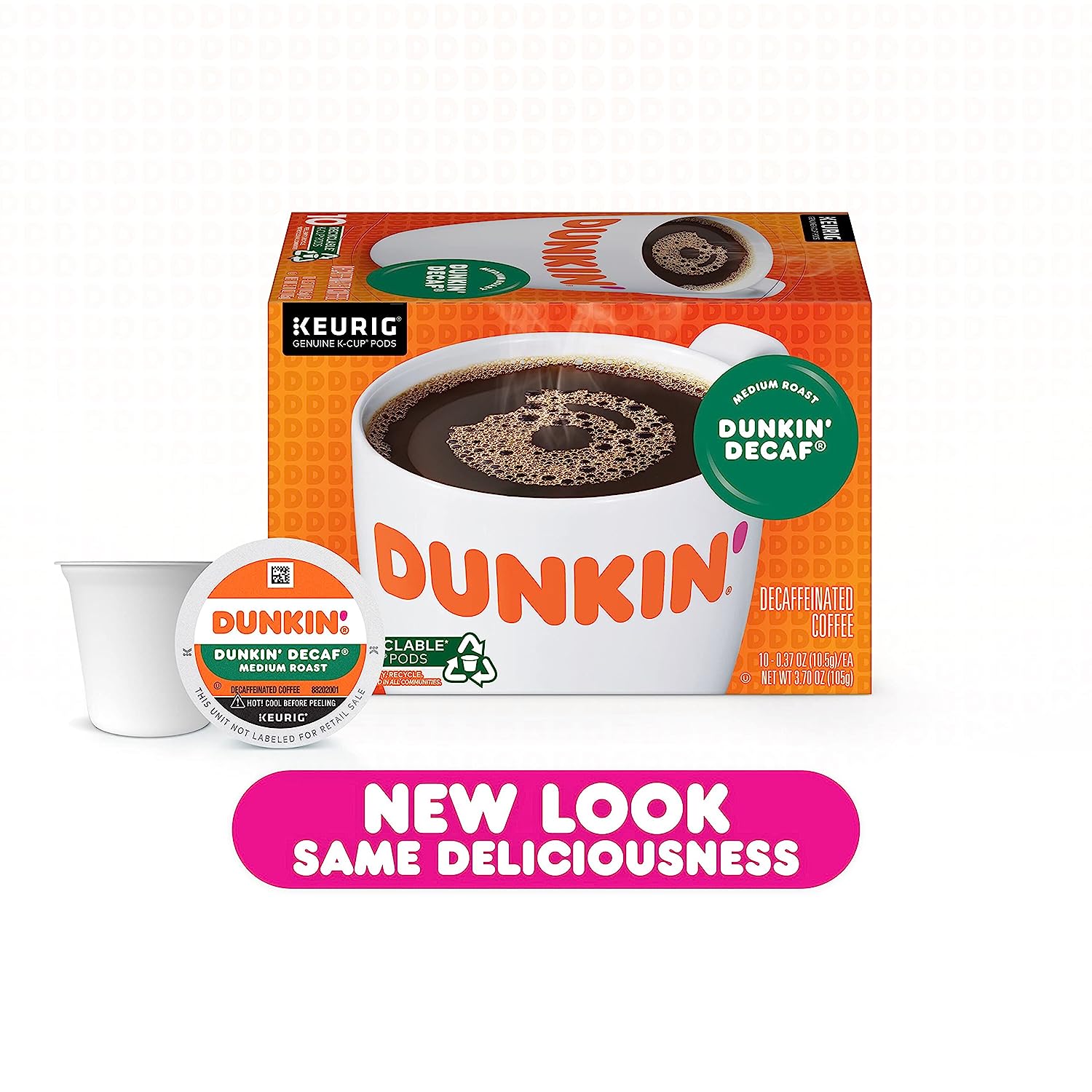 Dunkin- Decaf Medium Roast Coffee.Keurig K-Cup Pods. 22 Count (Pack of 4)
