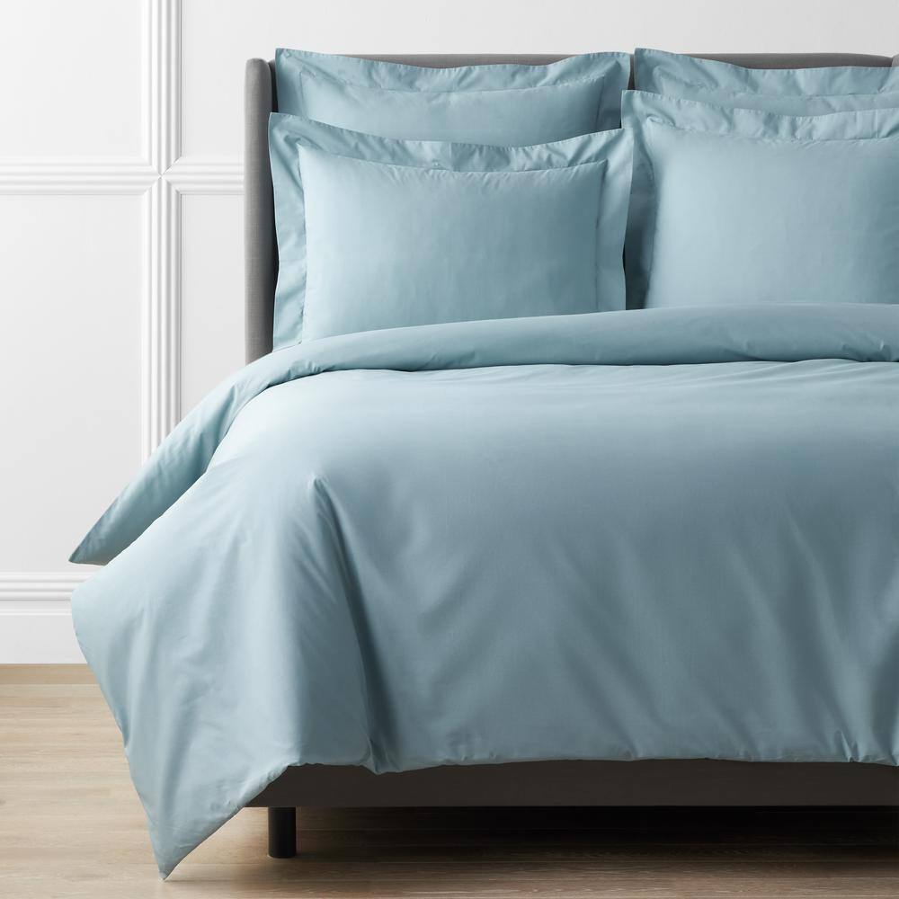 The Company Store  Legends Hotel Supima 3-Piece Slate Blue Cotton Percale Twin Sheet Set - Slate Blue