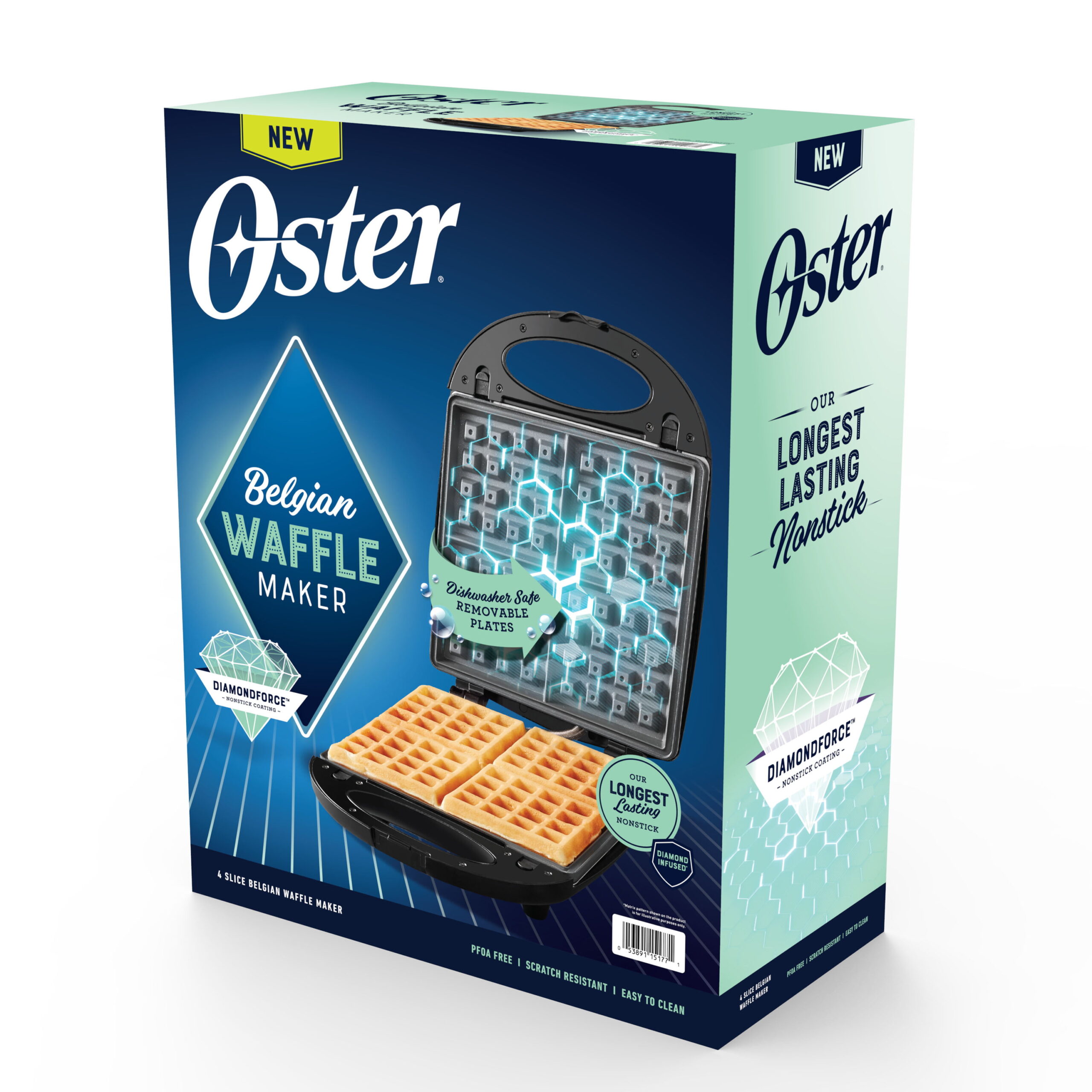 Oster® DiamondForce™ Belgian Waffle Maker with Removable Plates