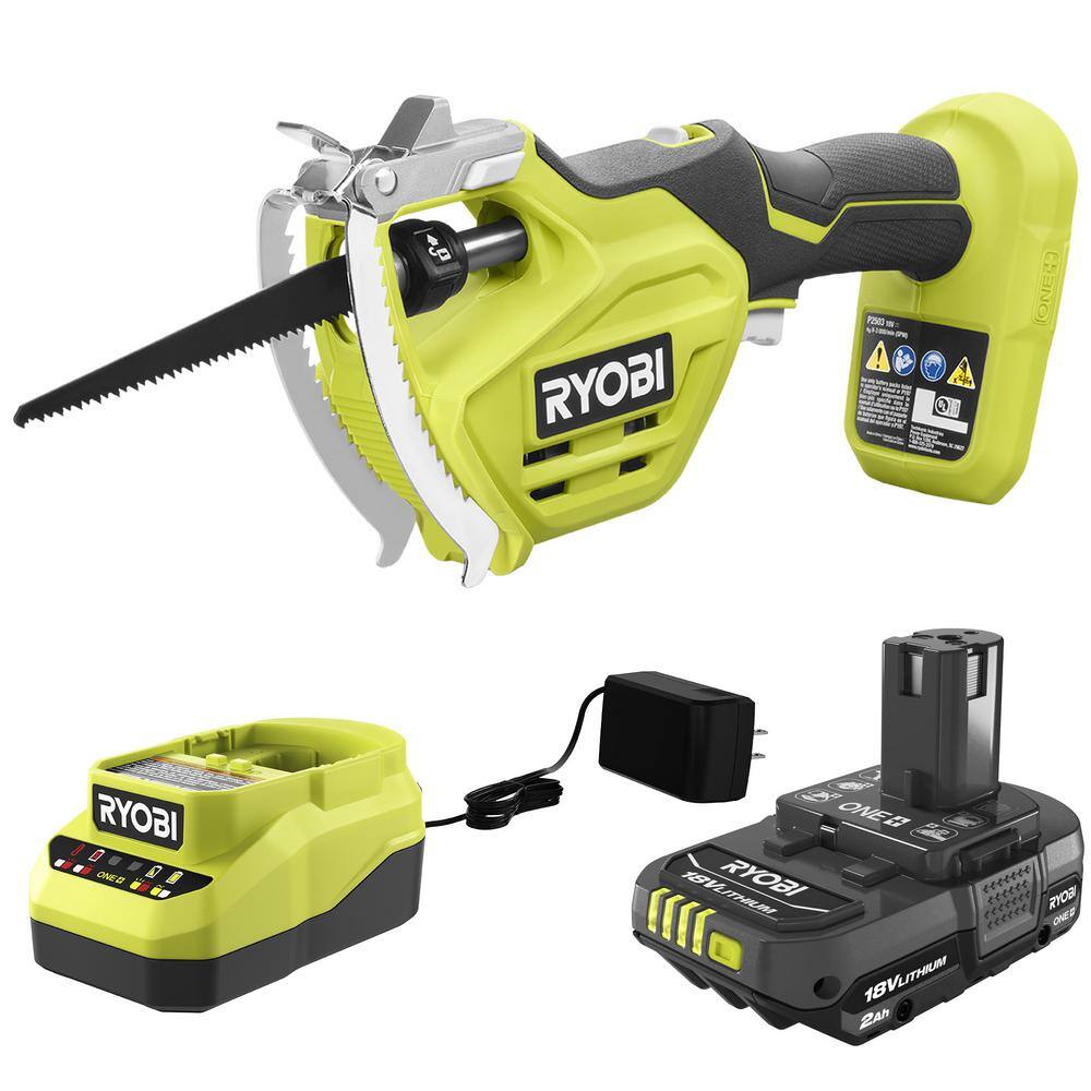 RYOBI P2530 ONE+ 18V Electric Cordless Pruning Reciprocating Saw with 2.0 Ah Battery and Charger