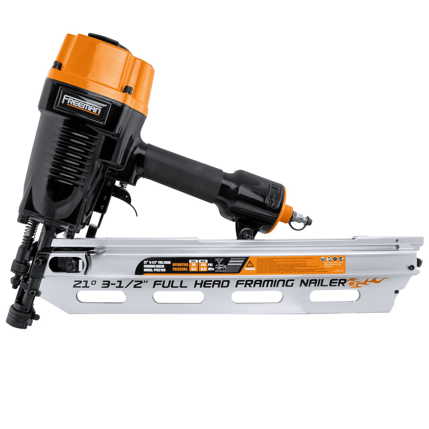 FREEMAN Full Round Head. include plastic Case 3.5-in 21-Degree Pneumatic Framing Nailer