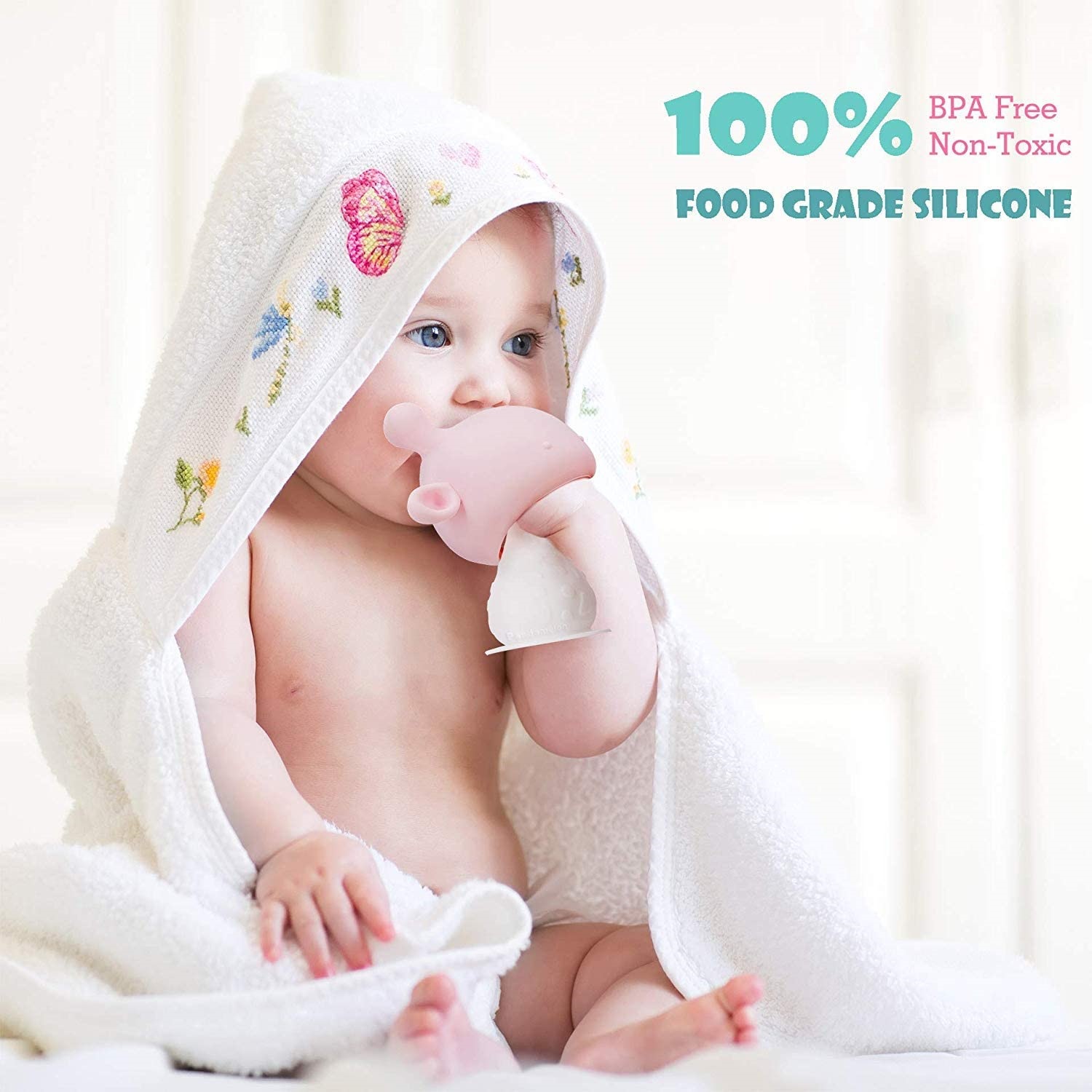 Pandamelon Silicone Baby Teething Toys Rattling. Mushroom Teether. Pink