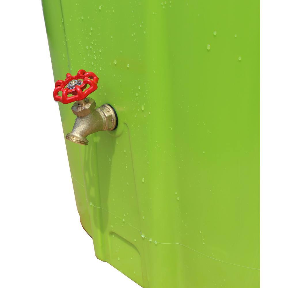 FreeGarden RAIN EWC-15 55 Gal. Rain Barrel Green with Brass Spigot