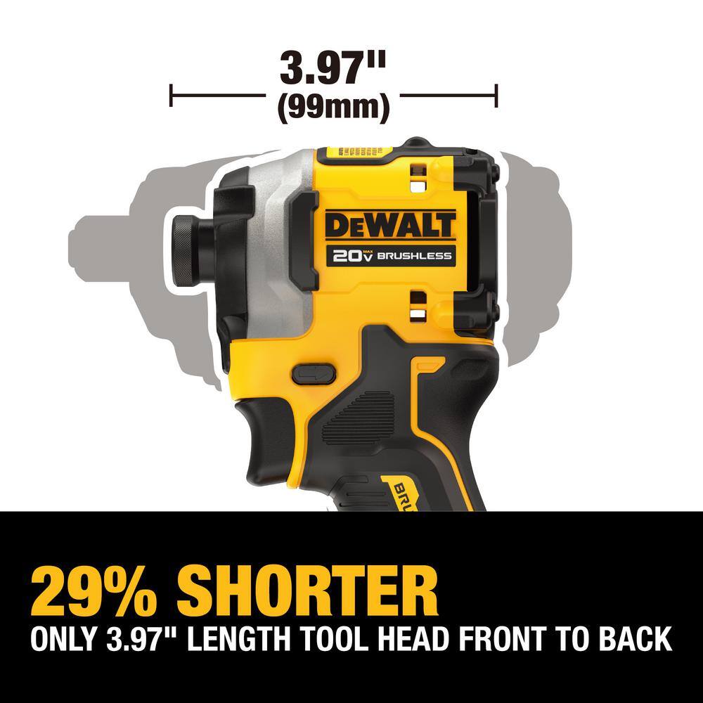 DEWALT DCF850P1WDCD709 ATOMIC 20V MAX Lithium-Ion Cordless Impact Driver Kit and ATOMIC 20V MAX Cordless Brushless Compact 1/2 in. Hammer Drill