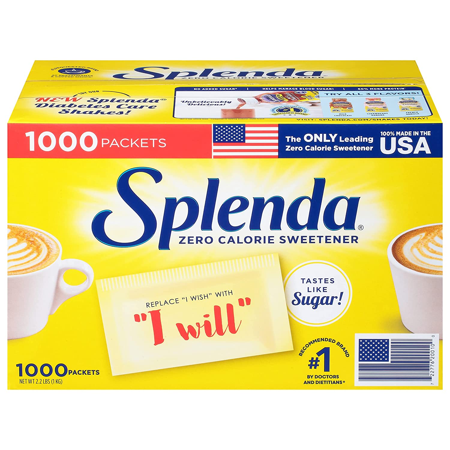 Splenda No Calorie Sweetener Value Pack. 2.2 lbs.1000 Count (Pack of 1)