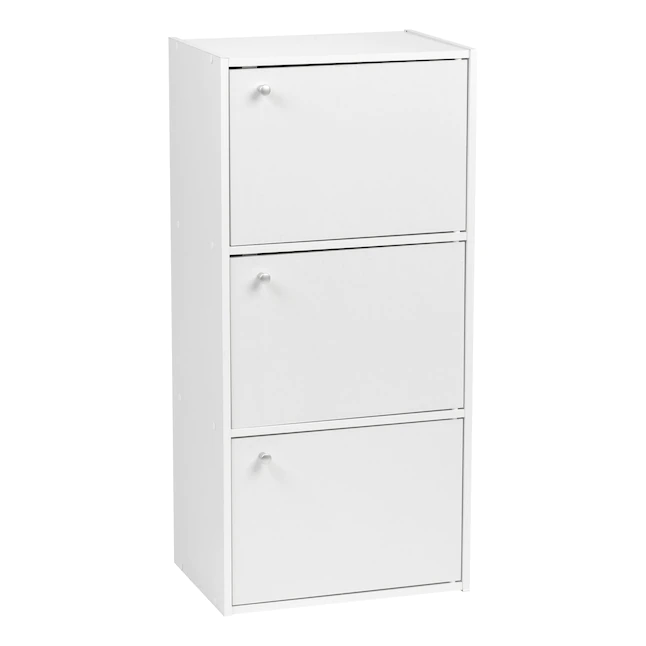 IRIS 596325 Book-Case White Wood 3-Shelf Bookcase (16.35-in W x 34.67-in H x 11.43-in D)