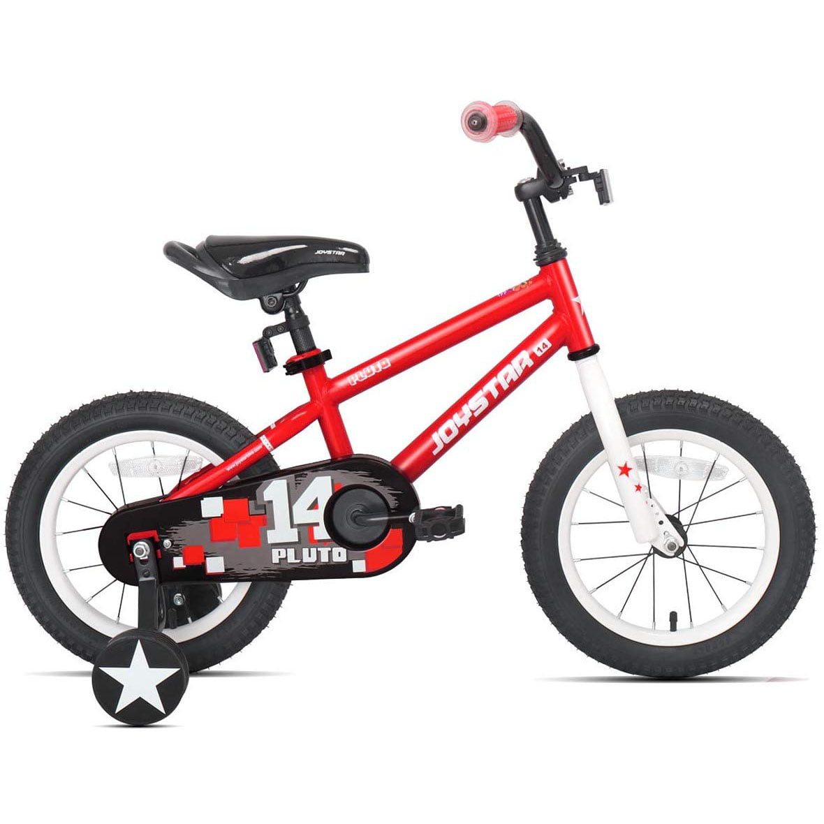 JOYSTAR Pluto Series 18 inch Pre Assembled Ride On Kids Bike w/ Kickstand. Red