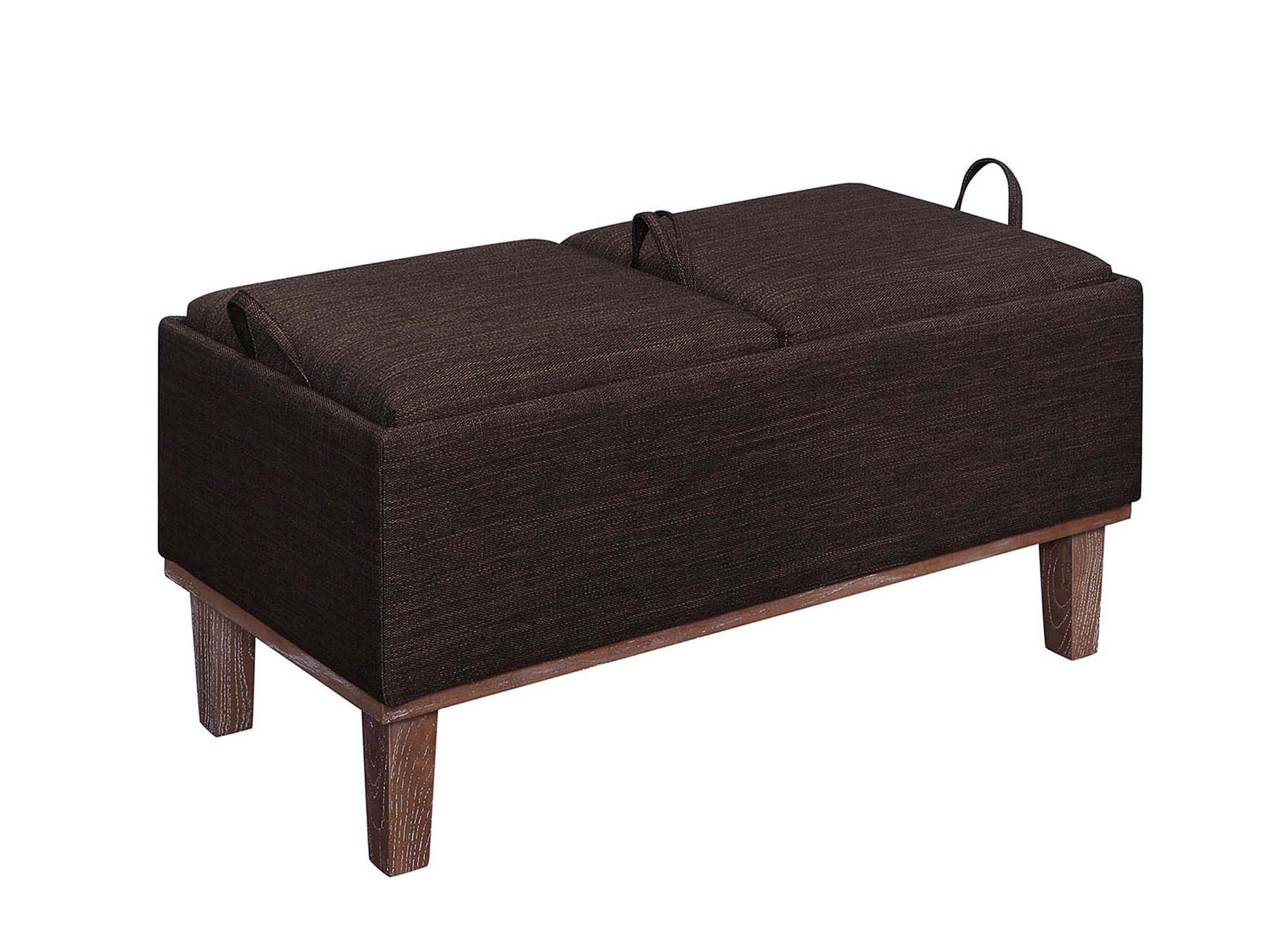Convenience Concepts Designs4Comfort Brentwood Storage Ottoman. Mocha Faux Fabric/Brown
