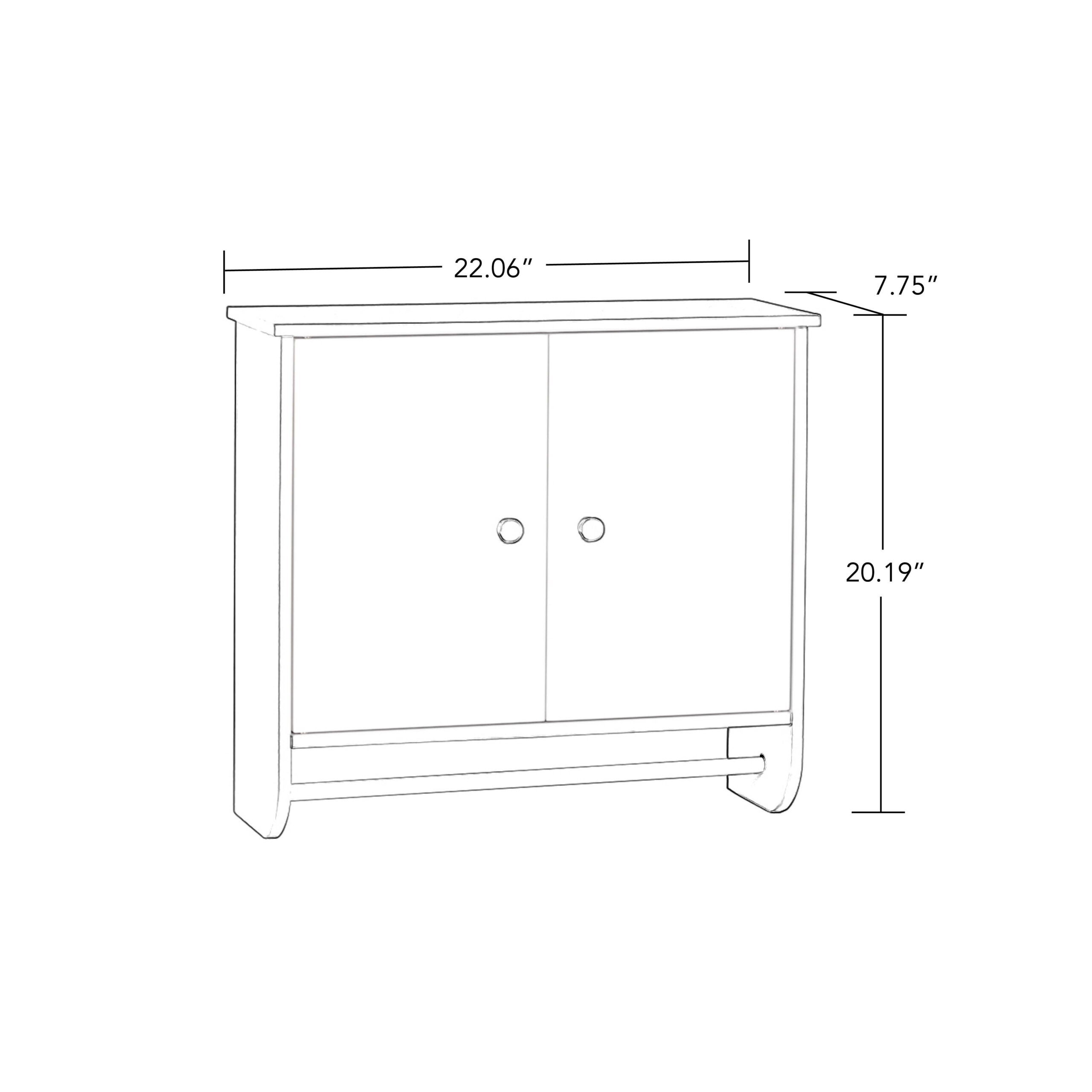 RiverRidge Home Medford Bath Two Door Wall Storage Cabinet with Towel Bar and 2 Shelves. White