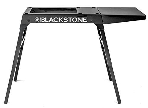 Blackstone Universal Griddle Stand with Adjustable Leg and Side Shelf - Made to fit 17 or 22 Propane Table Top Griddle (Black)
