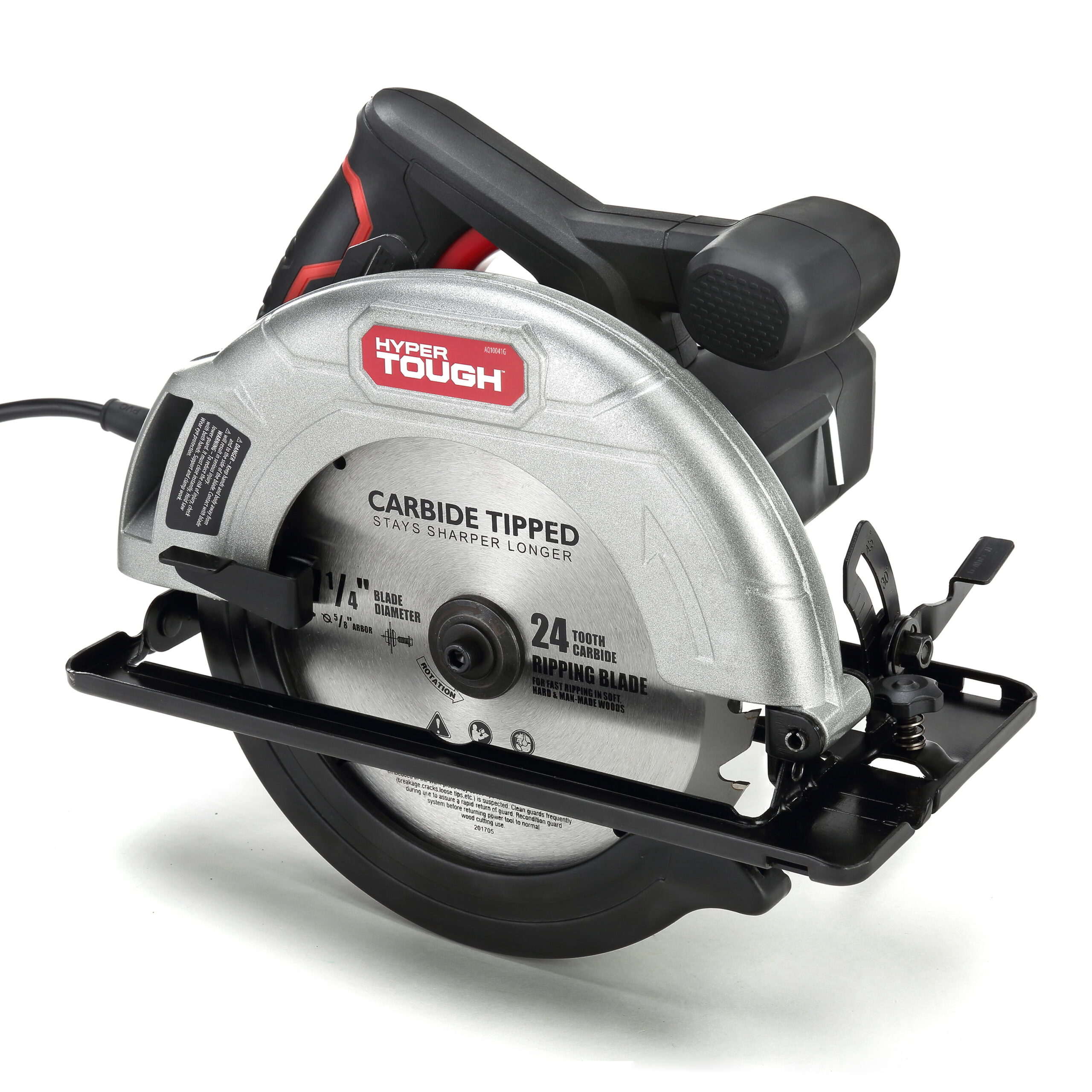 Hyper Tough 12 Amp Corded 7-1/4 inch Circular Saw with Steel Plate Shoe. Adjustable Bevel. Blade & Rip Fence