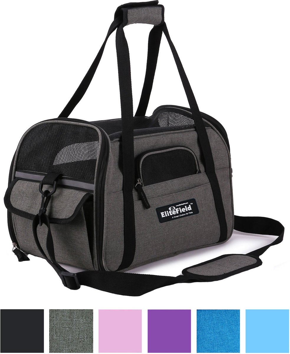 EliteField Soft-Sided Airline-Approved Pet Carrier Bag. Charcoal Gray