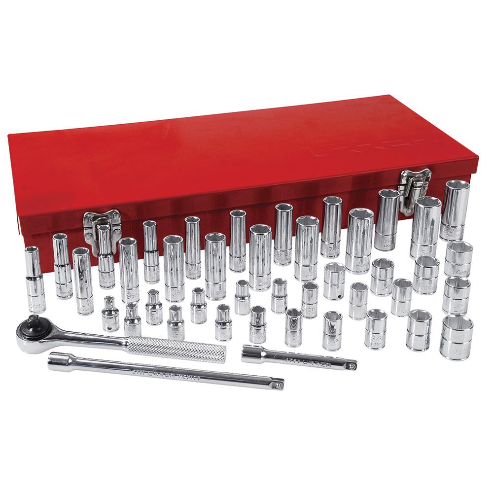 URREA 44-Piece Standard (SAE) and Metric 1/4-in Drive Set Intermediate Socket Set