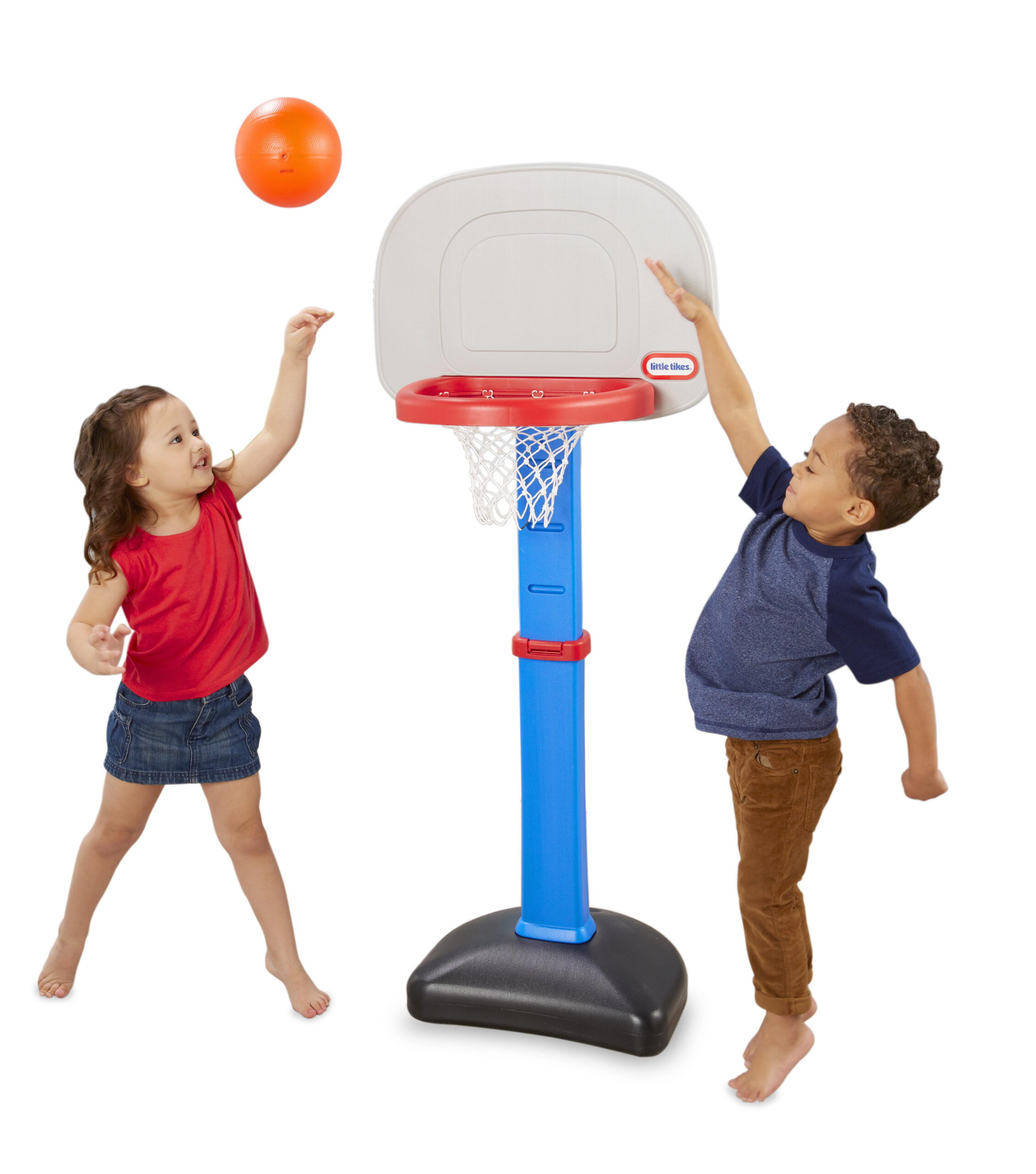 Little Tikes TotSports Easy Score Toy Basketball Hoop with Ball. Height Adjustable. Indoor Outdoor Backyard Toy Sports Play Set For Kids Girls Boys Ages 18 months to 5 Year Old. Blue