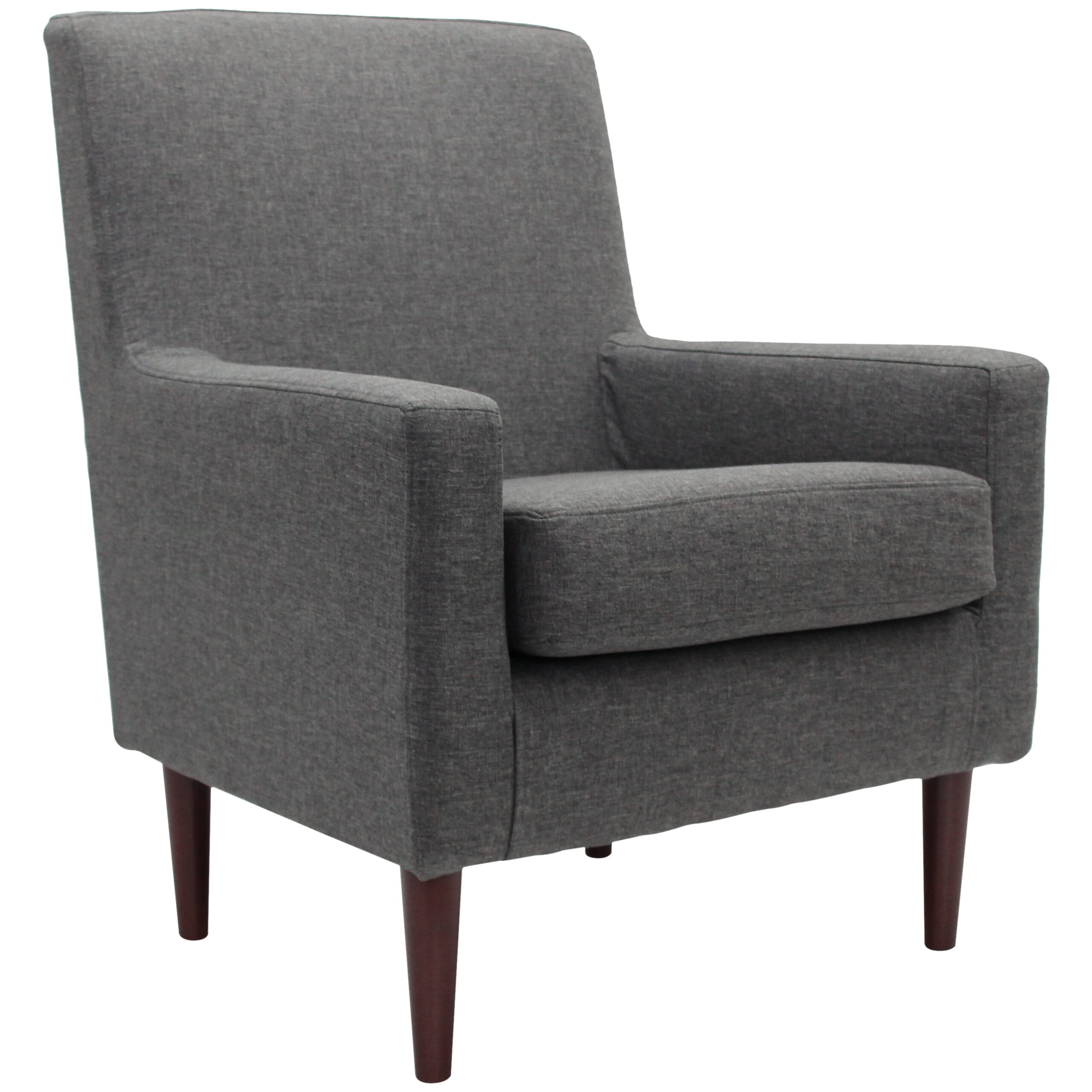 Mainstays Kinley Lounge Arm Chair. Dark Gray Polyester Fabric