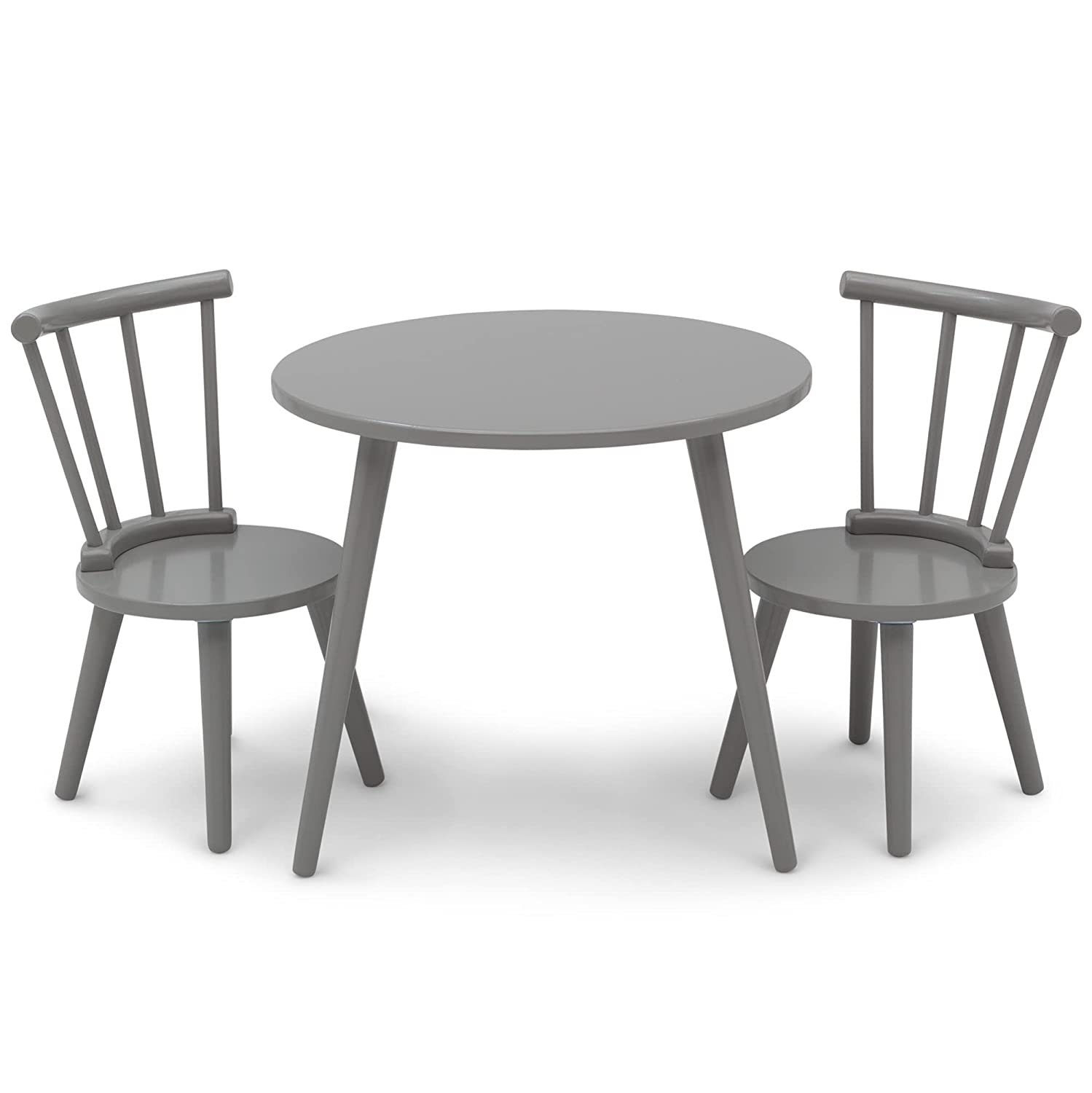 Delta Children Homestead Kids Table & 2 Chairs Set - Ideal for Arts & Crafts. Greenguard Gold Certified. Grey