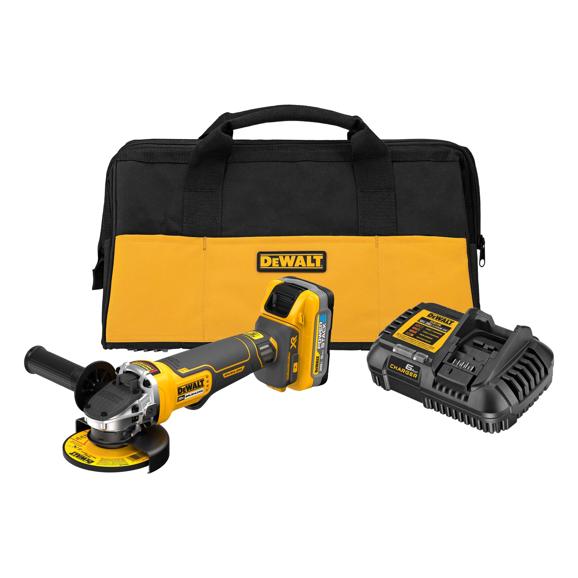 DEWALT XR 4.5-in 20-volt Max Paddle Switch Brushless Cordless Angle Grinder(Charger Included and 1-Battery)