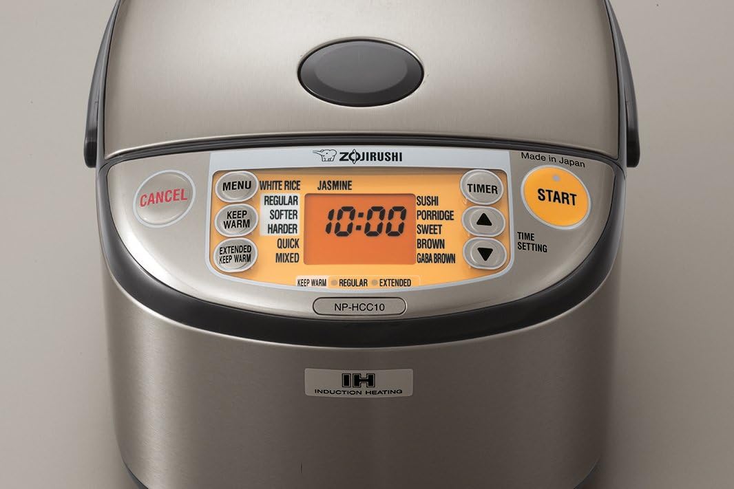 Zojirushi NP-HCC10XH Induction Heating System Rice Cooker and Warmer. 1 L. Stainless Dark Gray