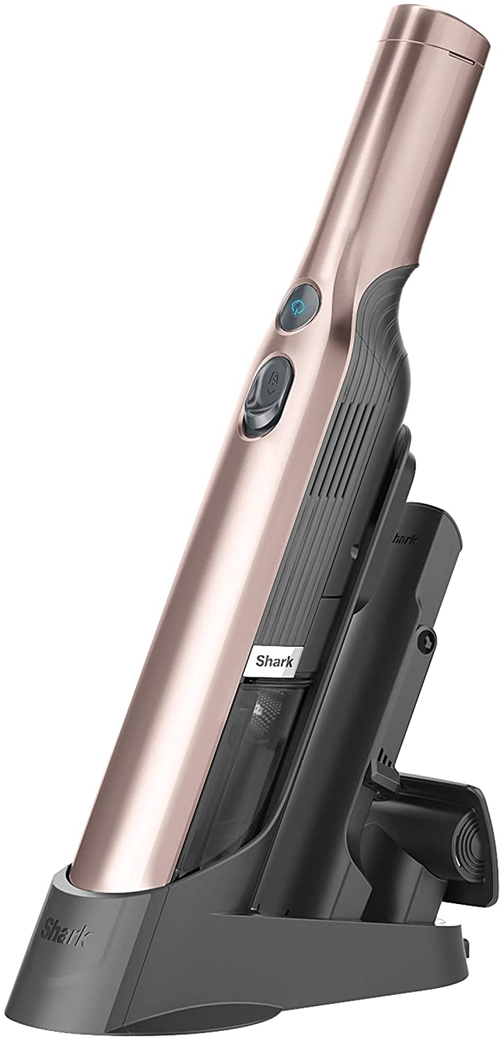 Shark WANDVAC Cordless Hand Vac Lightweight and Portable at 1.4 lbs. with Powerful Suction. Charging Dock. One-Touch Empty for Car & Home. Rose Gold