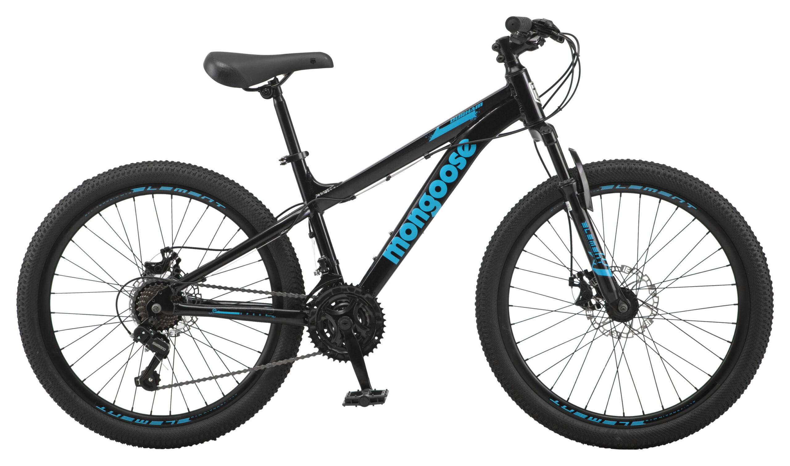 Mongoose 24-in. Durham Unisex Mountain Bike. Black. 21 Speeds