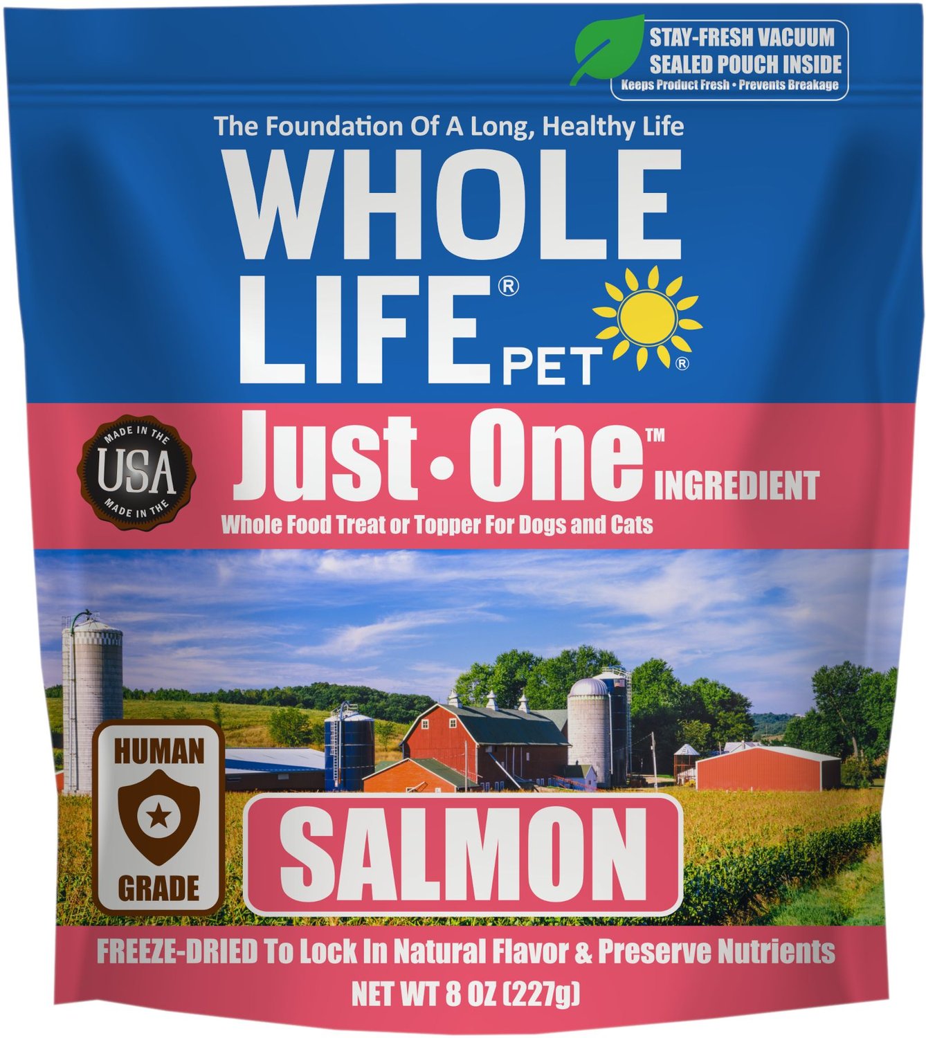 Whole Life Just One Ingredient Pure Salmon Fillet Freeze-Dried Dog & Cat Treats