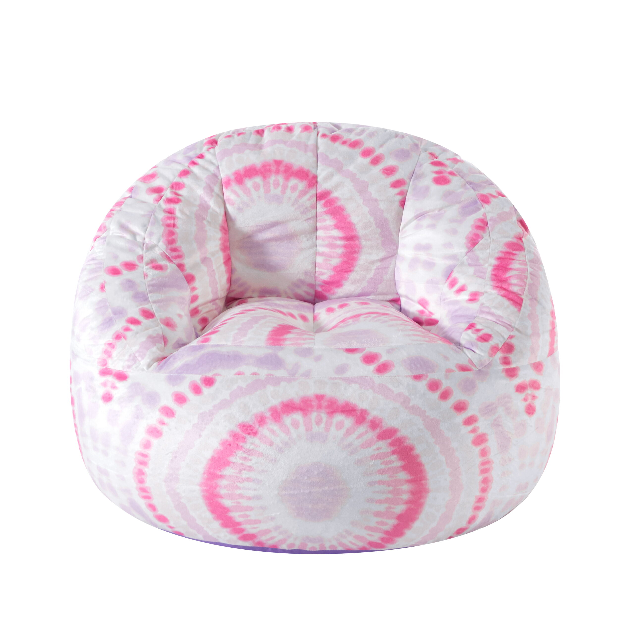 Justice Micromink Faux Fur Bean Bag Chair. Pink Tie Dye