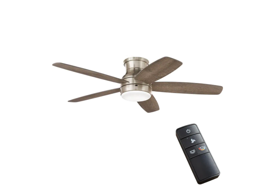 Home Decorators Collection 59252 Ashby Park 52 in. White Color Changing Integrated LED Brushed Nickel Ceiling Fan with Light Kit and Remote Control