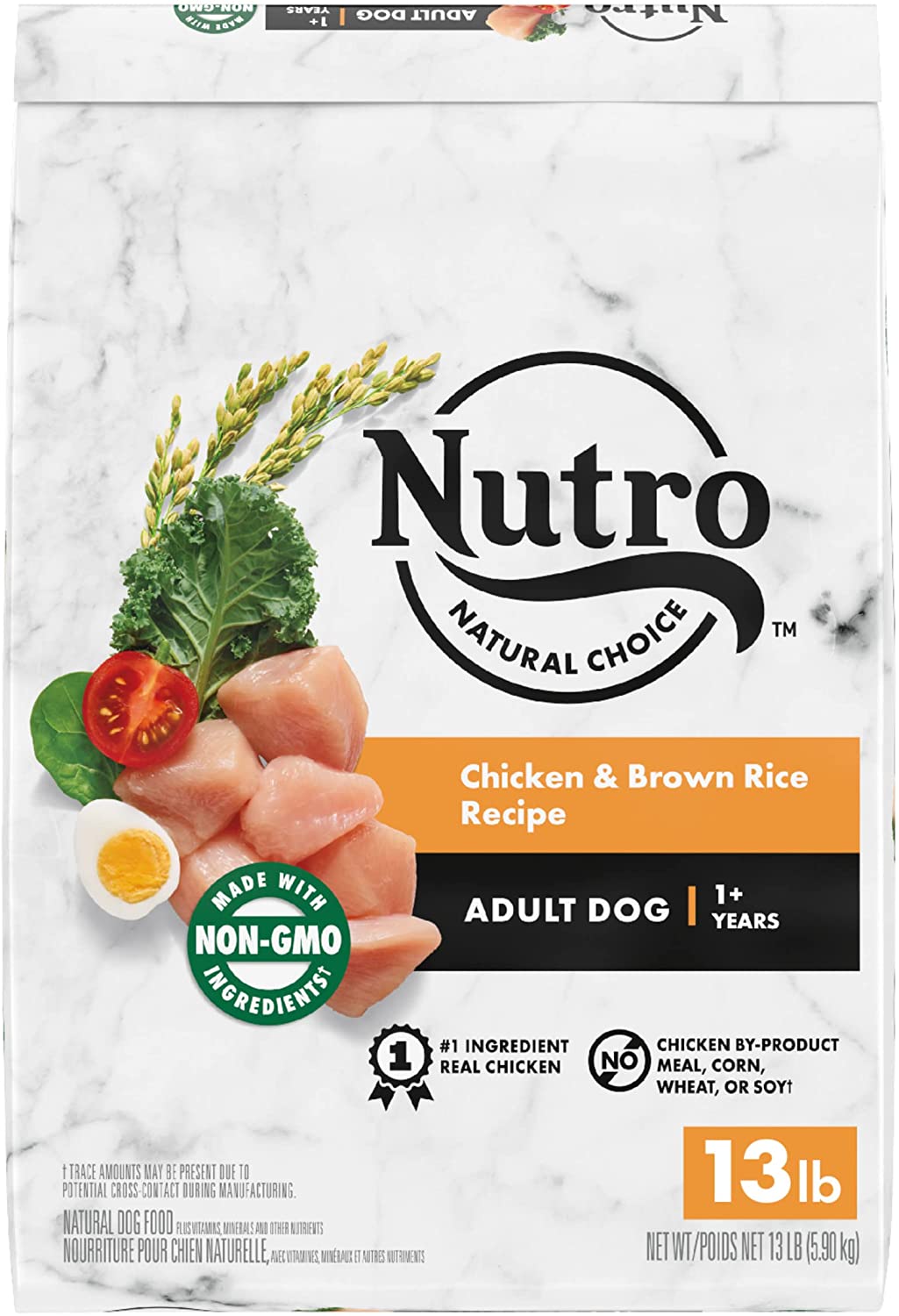 NUTRO Natural Choice Adult Dry Dog Food. Chicken & Brown Rice Recipe Dog Kibble. 13 lb. Bag