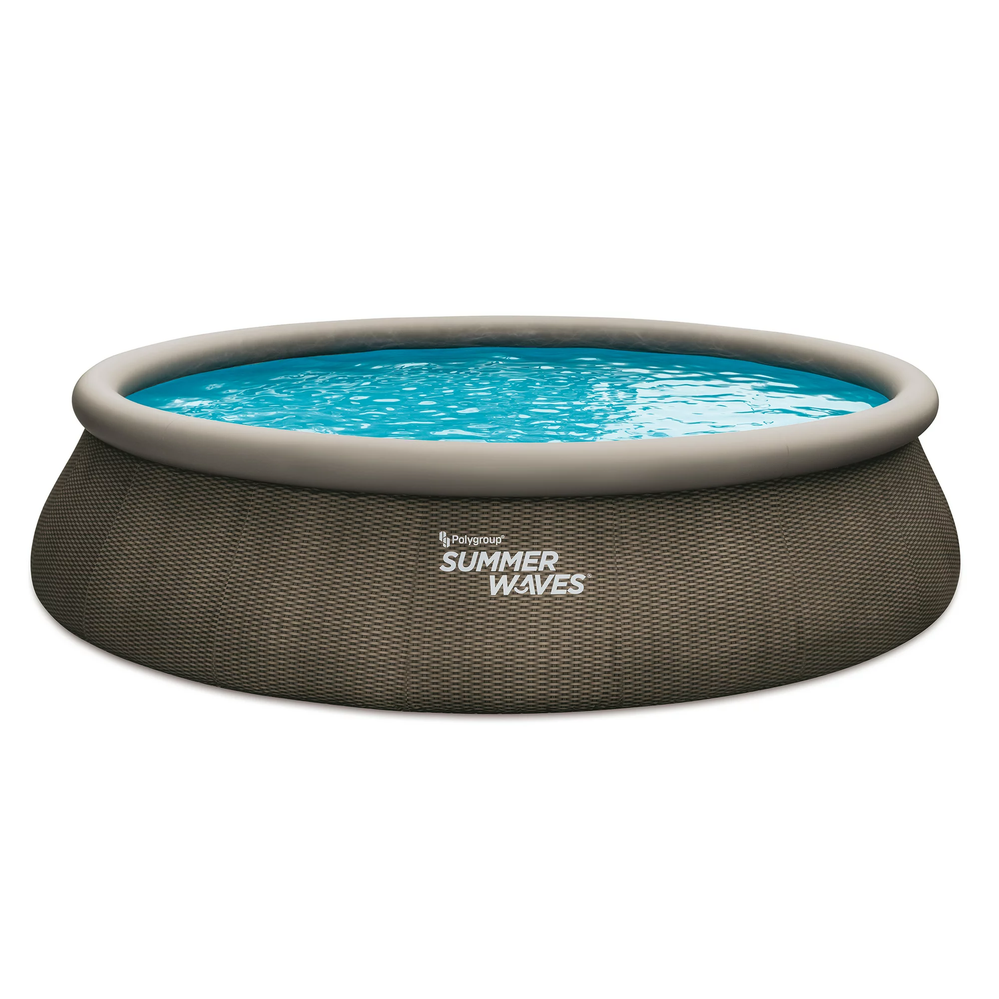 Summer Waves 18 ft Dark Double Rattan Quick Set Pool. Round. Ages 6+. Unisex