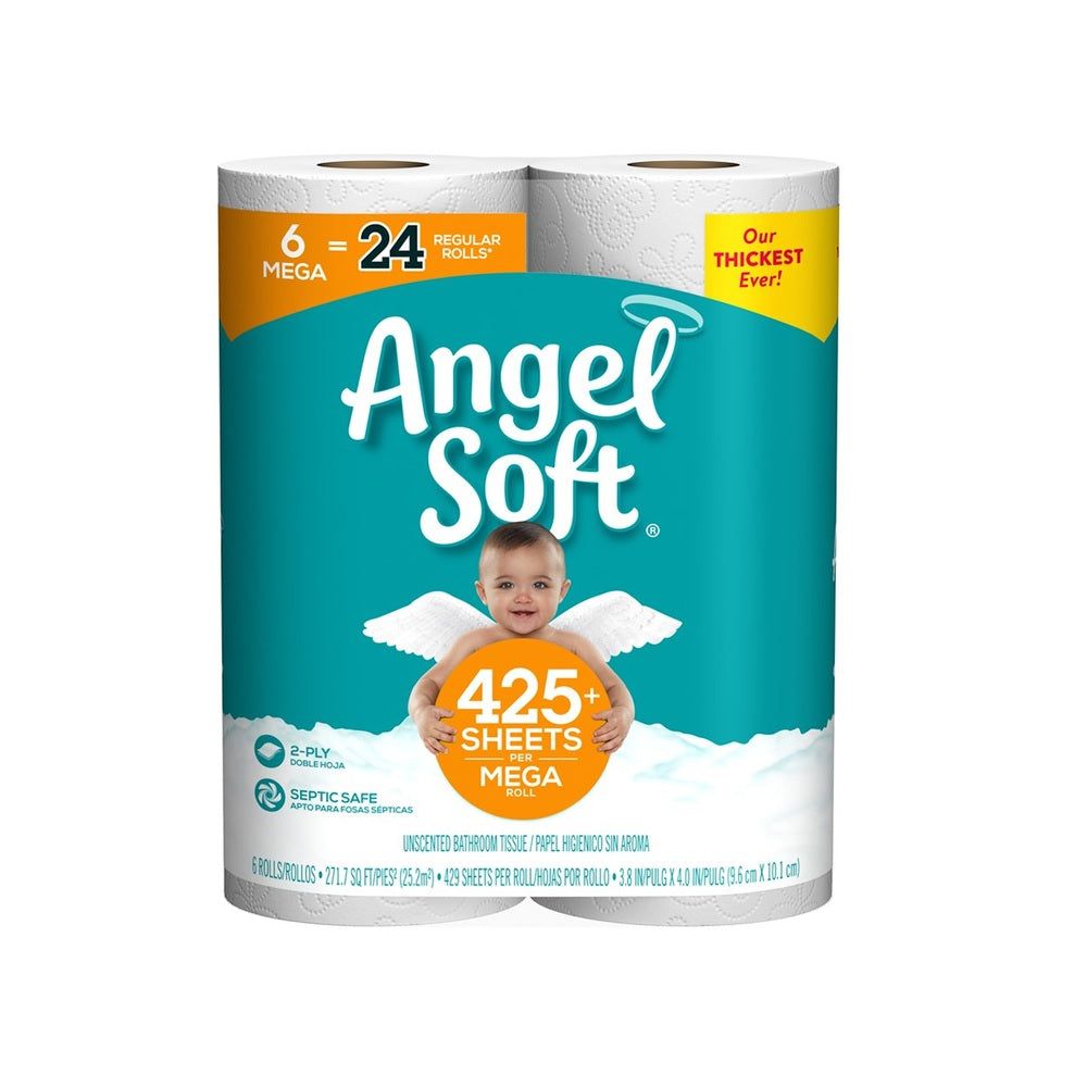 New Angel Soft 79256 Unscented Bathroom Tissue Toilet Paper. White. 2-Ply.Each