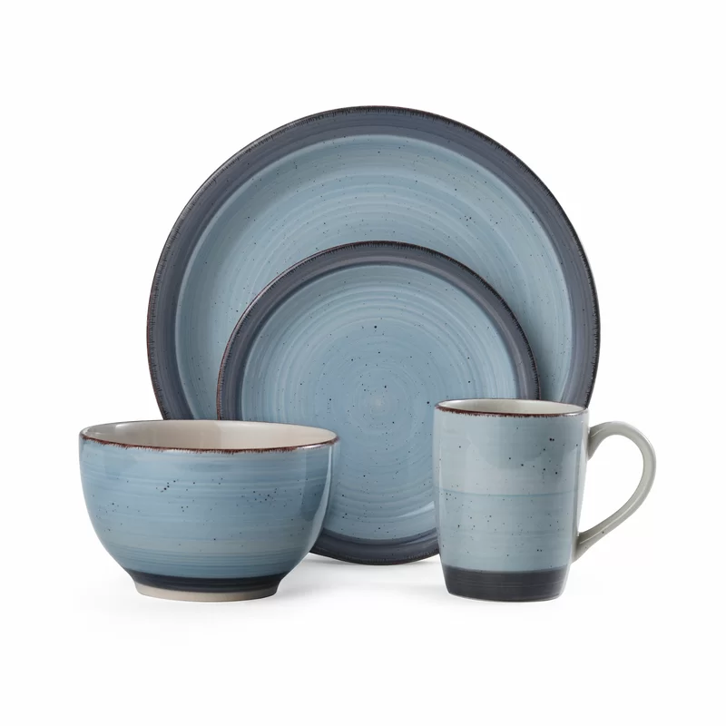Pfaltzgraff 5267234 Sadie 16-Piece Dinnerware Set. Blue