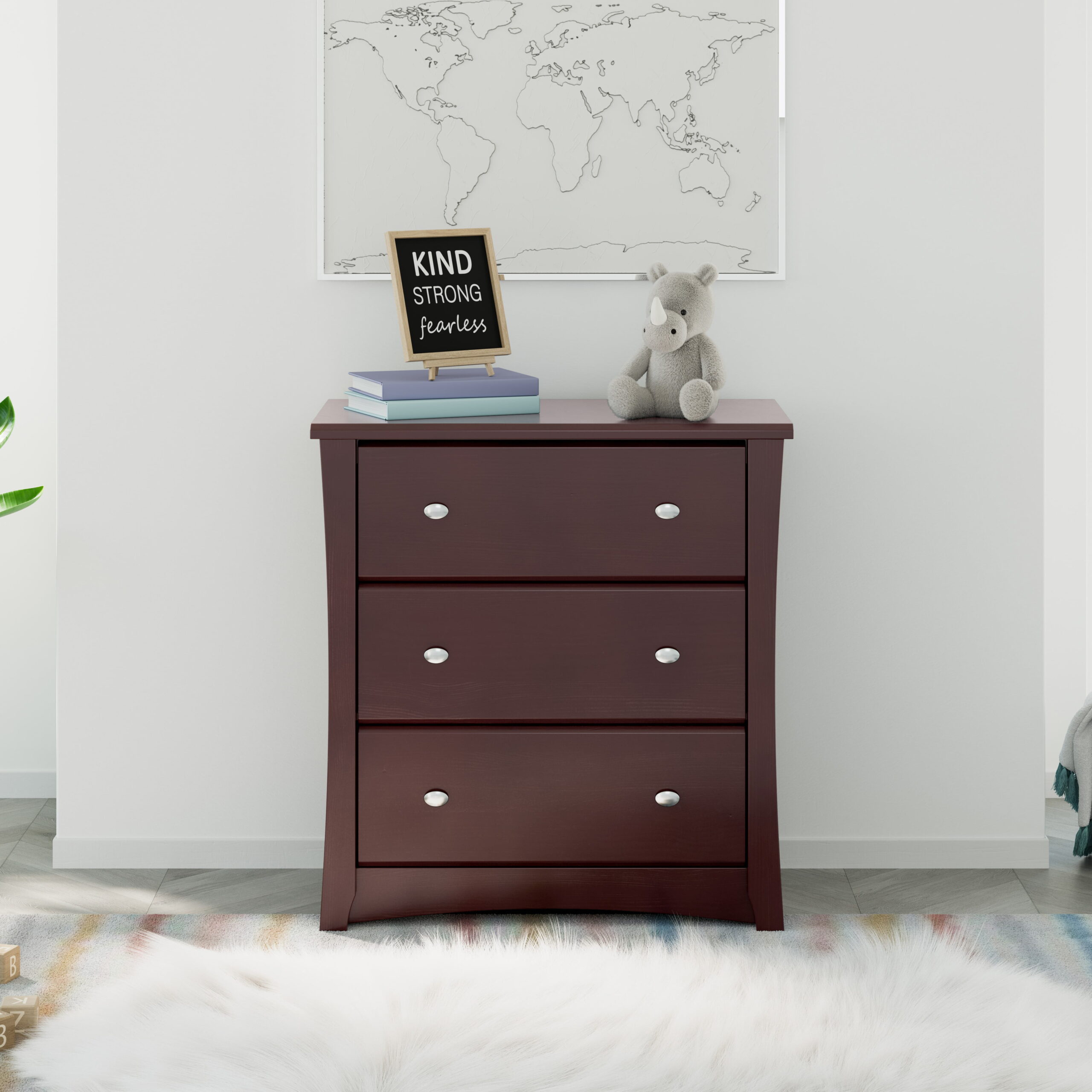 Storkcraft Crescent 3 Drawer Modern Dresser Espresso