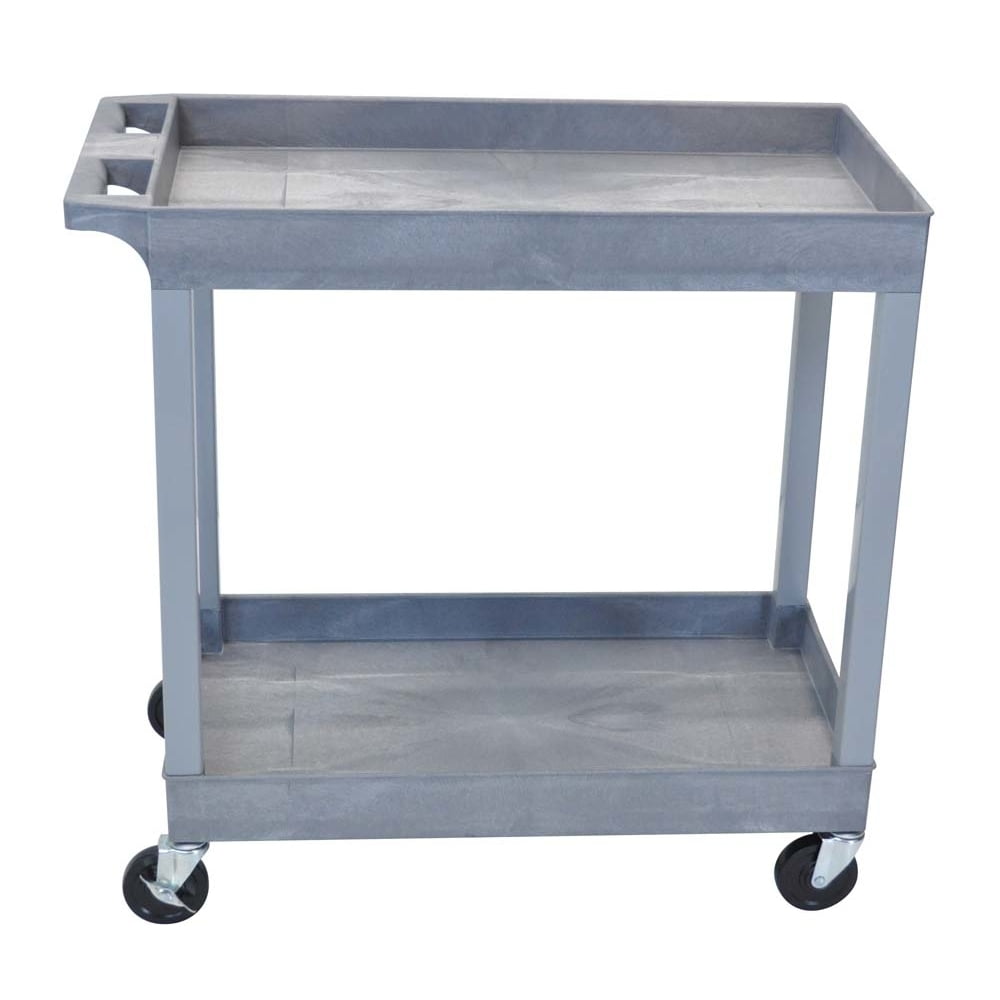 Luxor EC11-G Tub Storage Cart 2 Shelves - Gray . 32″ x 18″