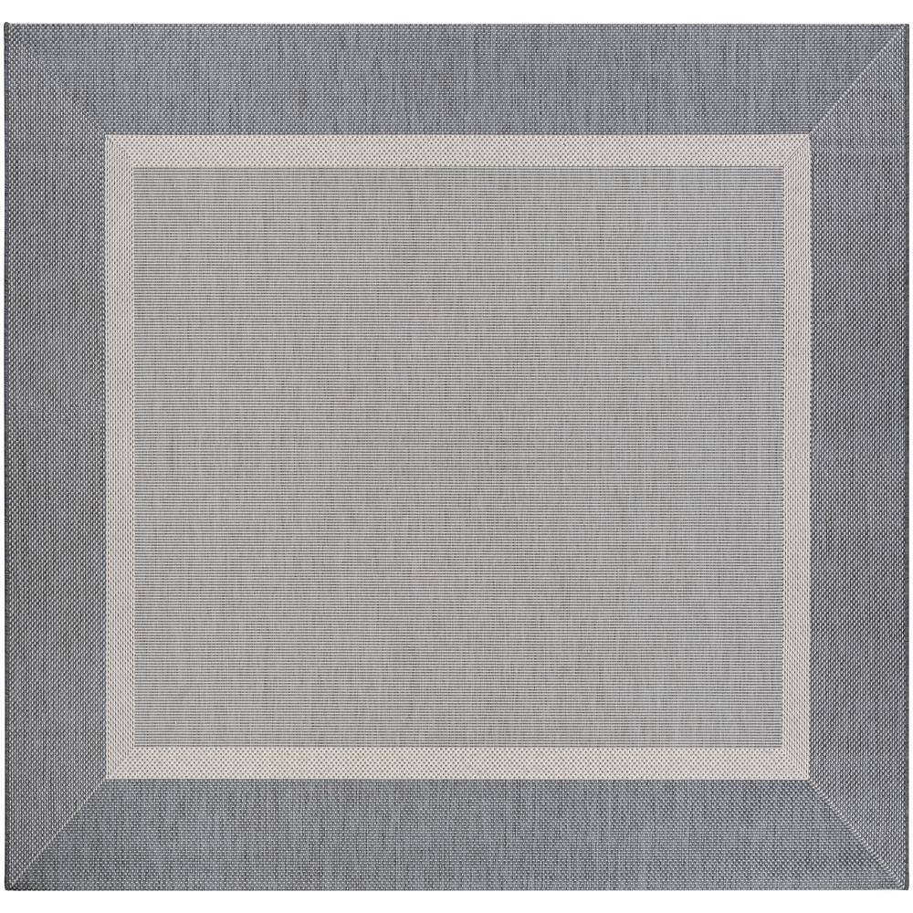 Couristan  Recife Stria Texture Champagne-Grey 9 ft. x 9 ft. Square Indoor/Outdoor Area Rug