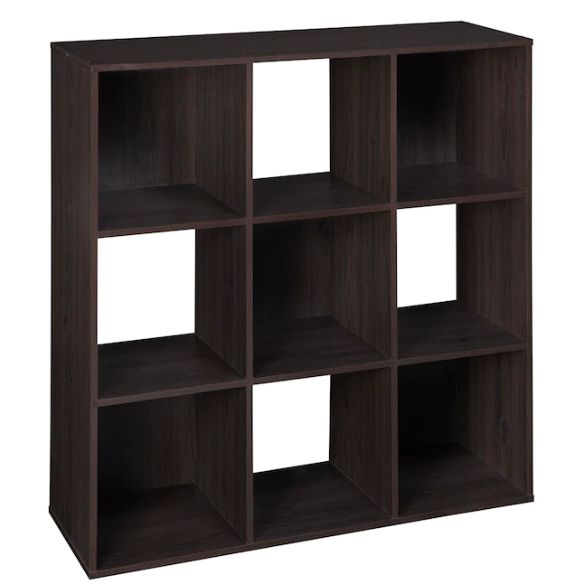 ClosetMaid  35.88-in H x 35.88-in W x 11.63-in D Espresso Stackable Wood Laminate 9 Cube Organizer