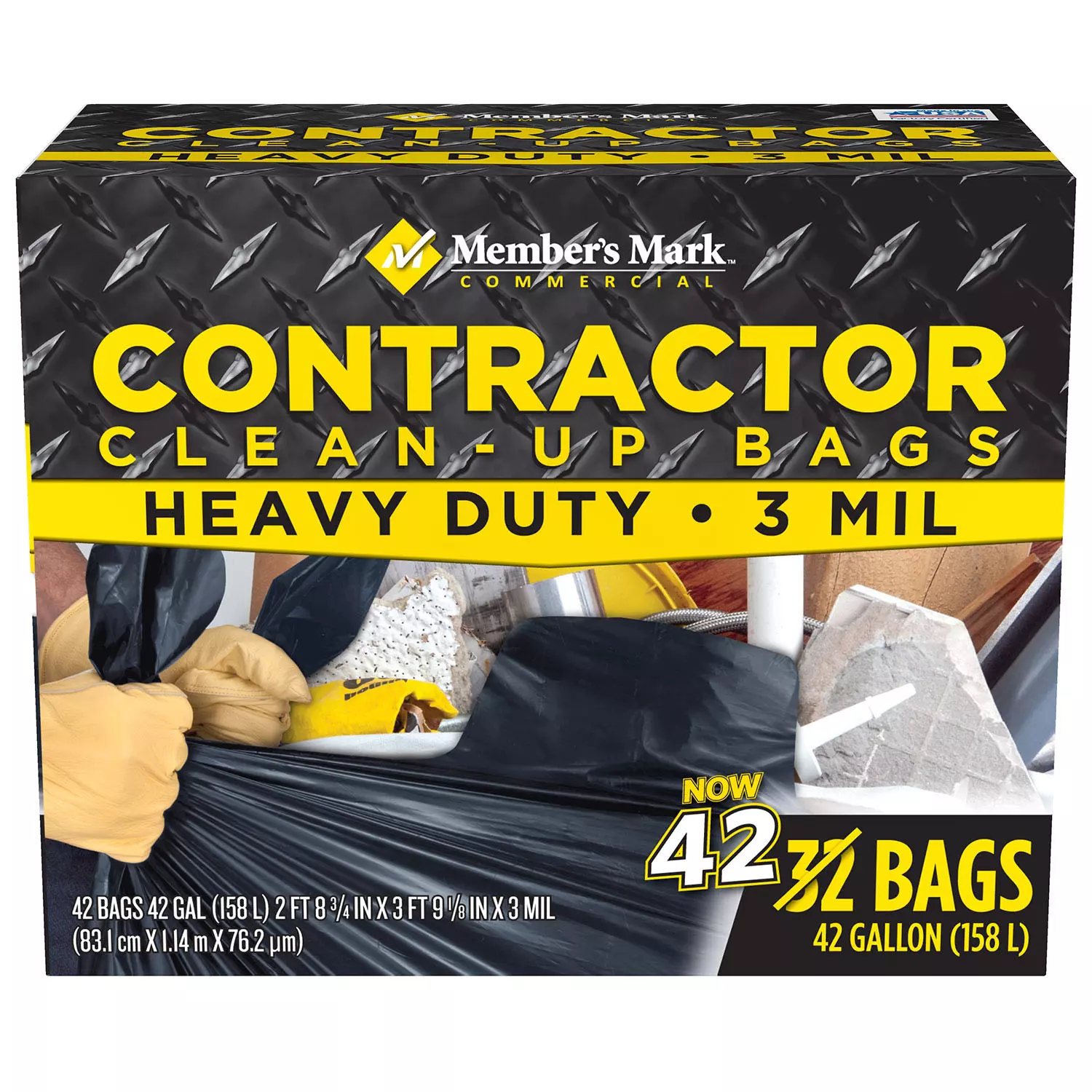 Member-s Mark Commercial Contractor Clean-Up Trash Bags (42 gal.. 42 ct.)