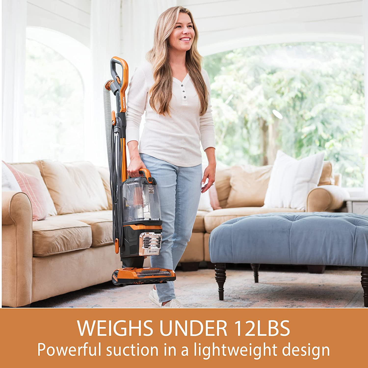 Kenmore DU4080 Featherlite Lift-up 120 Volts Bagless Upright Vacuum for Carpet - Orange