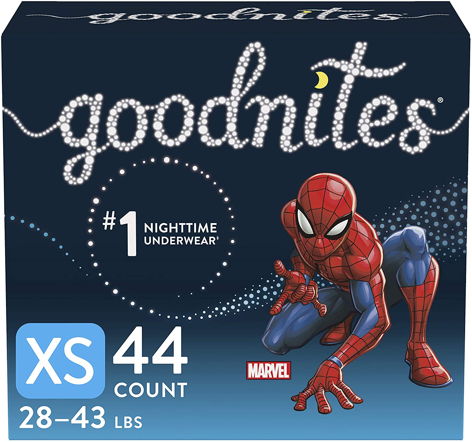 Goodnites Nighttime Bedwetting Underwear. Boys- XS (28-43 lb.). 44ct
