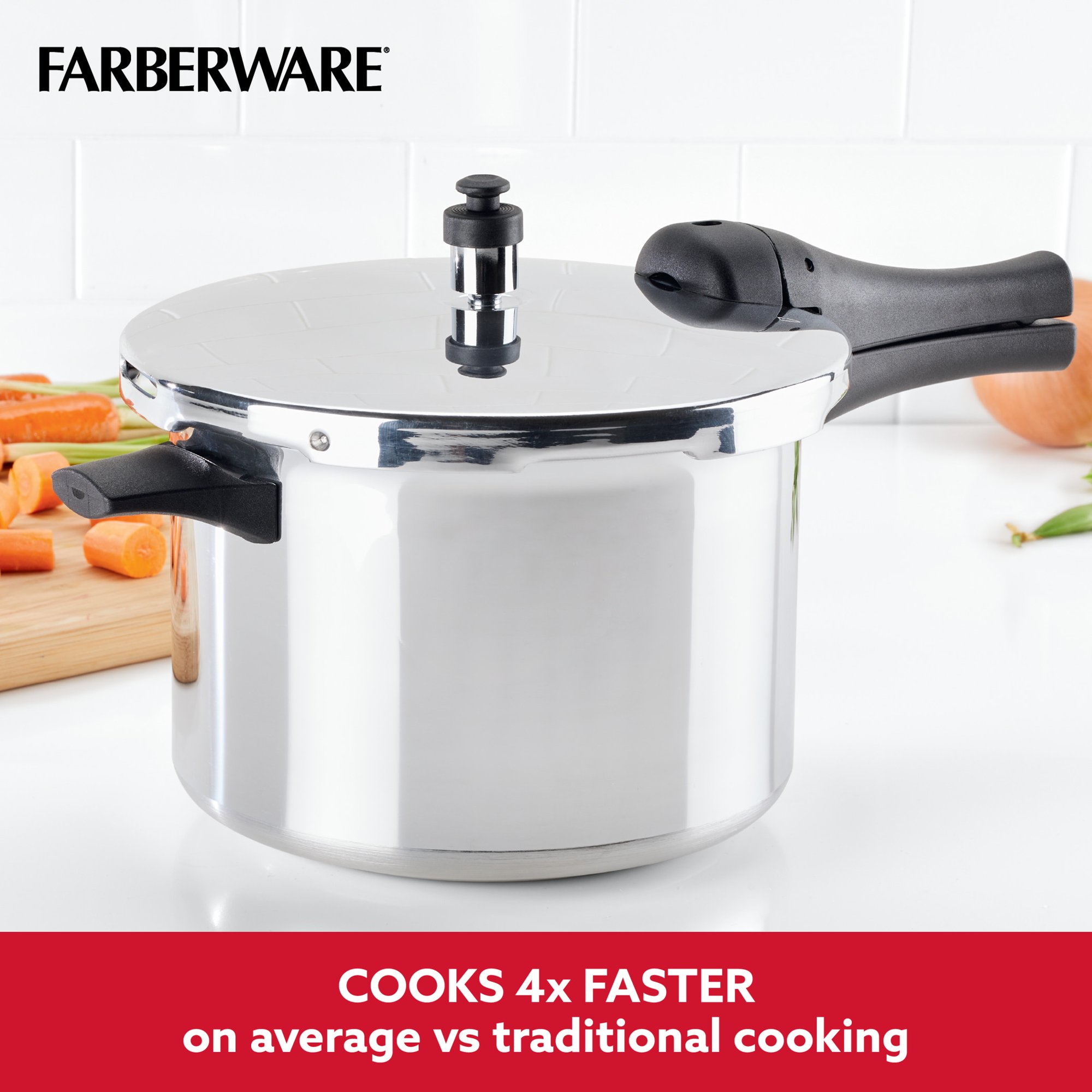 Farberware 6-Quart Aluminum Stovetop Pressure Cooker. 15 PSI