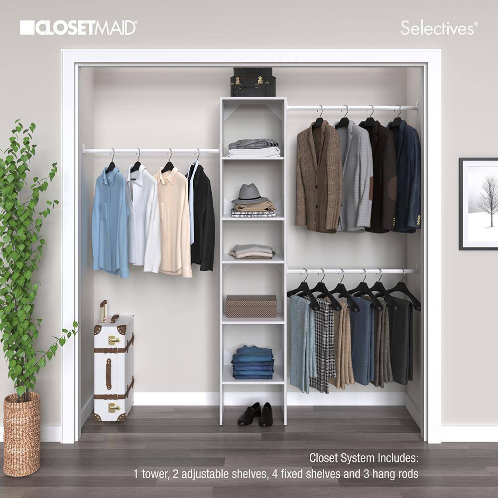 ClosetMaid 7032 Selectives 48 in. W - 112 in. W White Wood Closet System