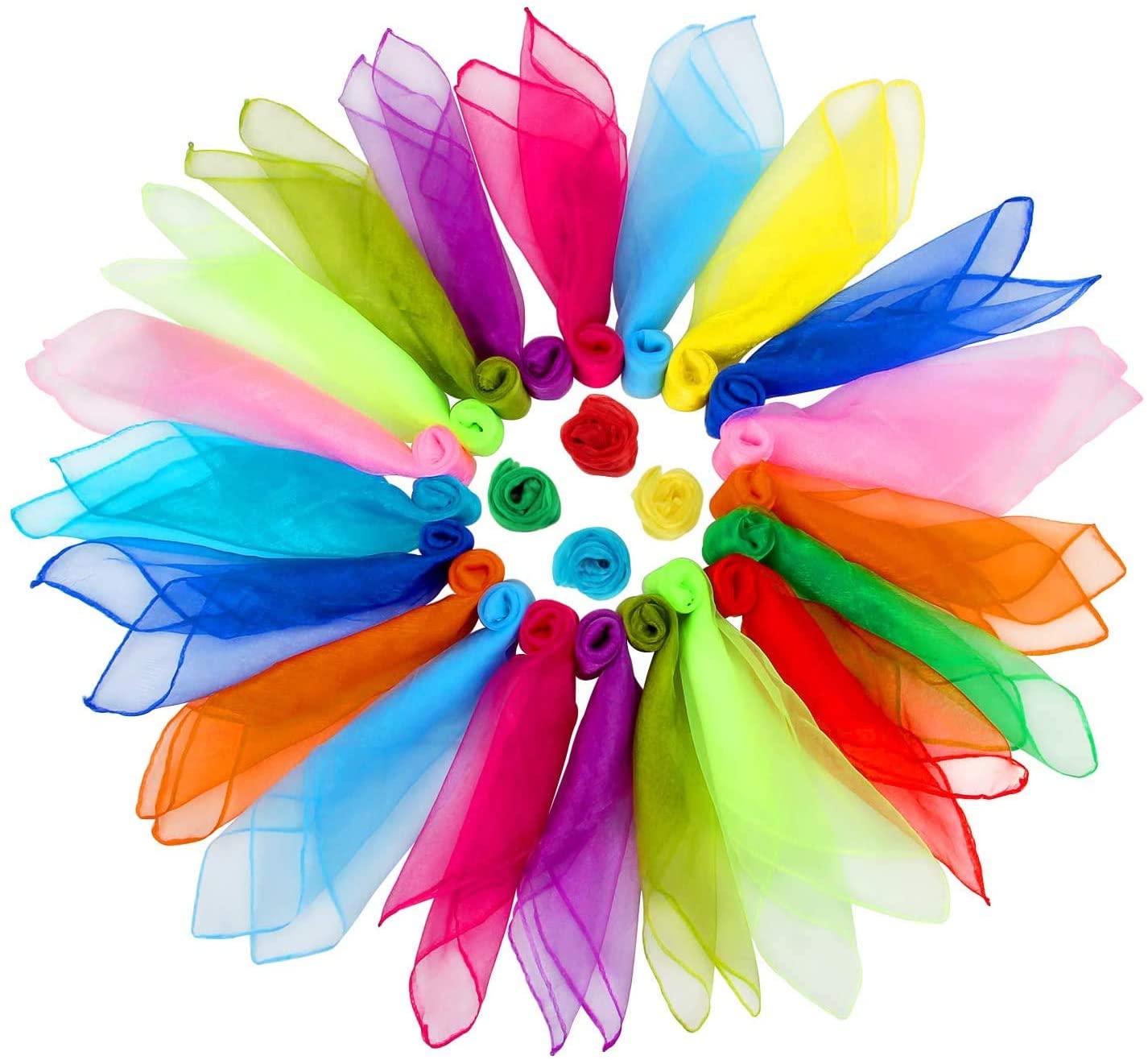 Square Dance Scarves. 24 Pcs Juggling Scarf Props Magic Trick Silk