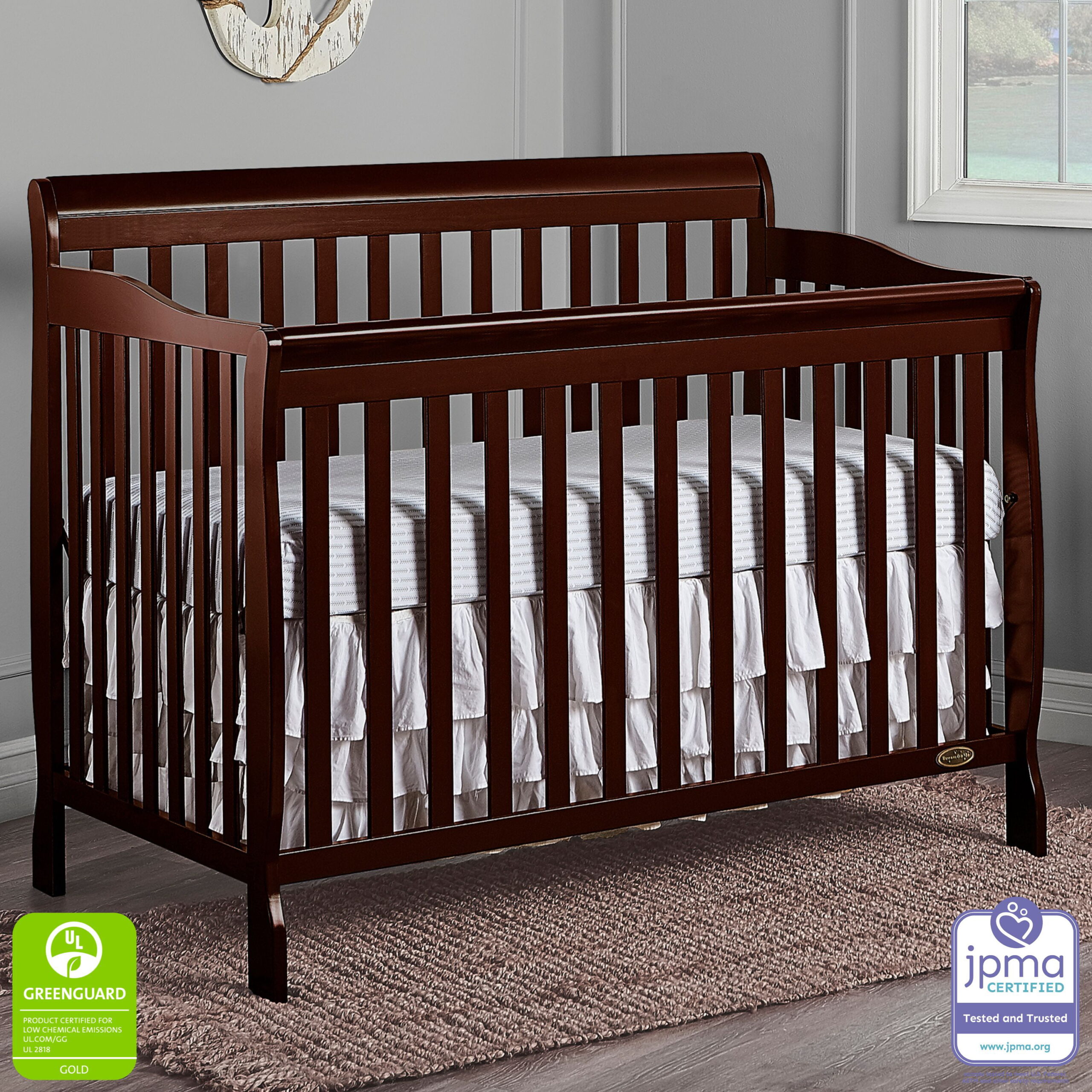 Dream On Me Ashton 5-in-1 Convertible Crib. Espresso