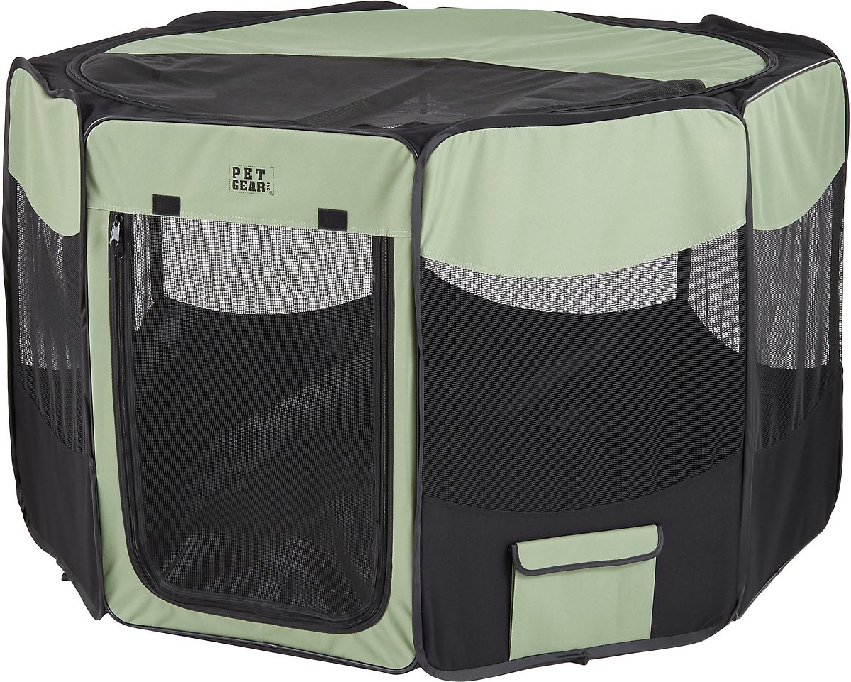 Pet Gear Travel Lite Soft-Sided Dog & Cat Pen with Removable Top. Sage. Large