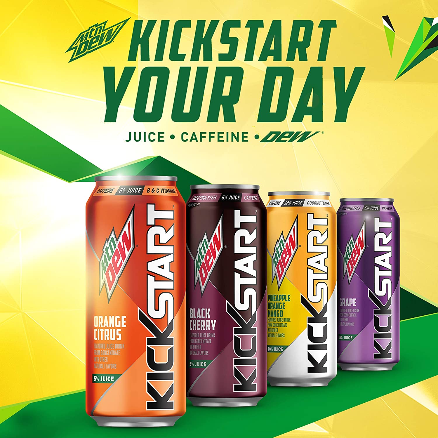 Mountain Dew Kickstart. Black Cherry. 16 Fl Oz (12 Count)